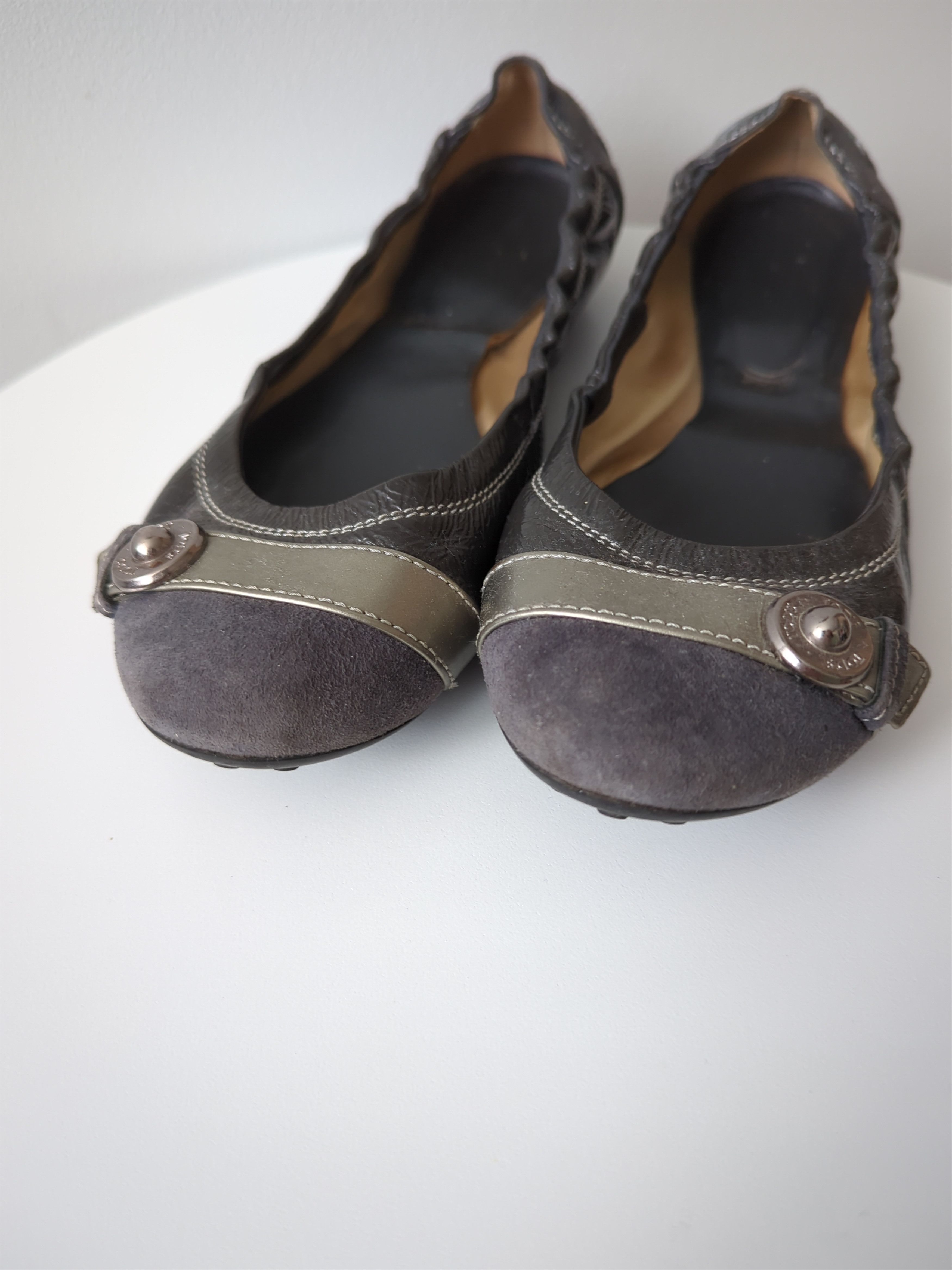 Tod's Tod’s Leather Suede Ballet Flats Grey EU 36.5 US 5.5 Size US 5.5 / IT 35.5 - 4 Thumbnail