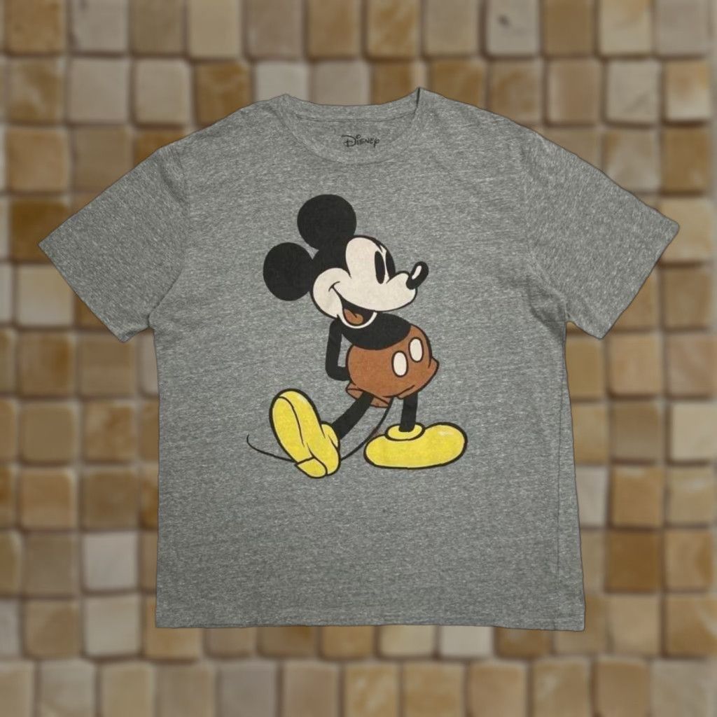 Disney Disney Mickey Mouse Classic Cartoon Character Graphic Grey T-Shirt XL Mens Short Sleeve Round Neck Cotton Size US XL / EU 56 / 4 - 1 Thumbnail