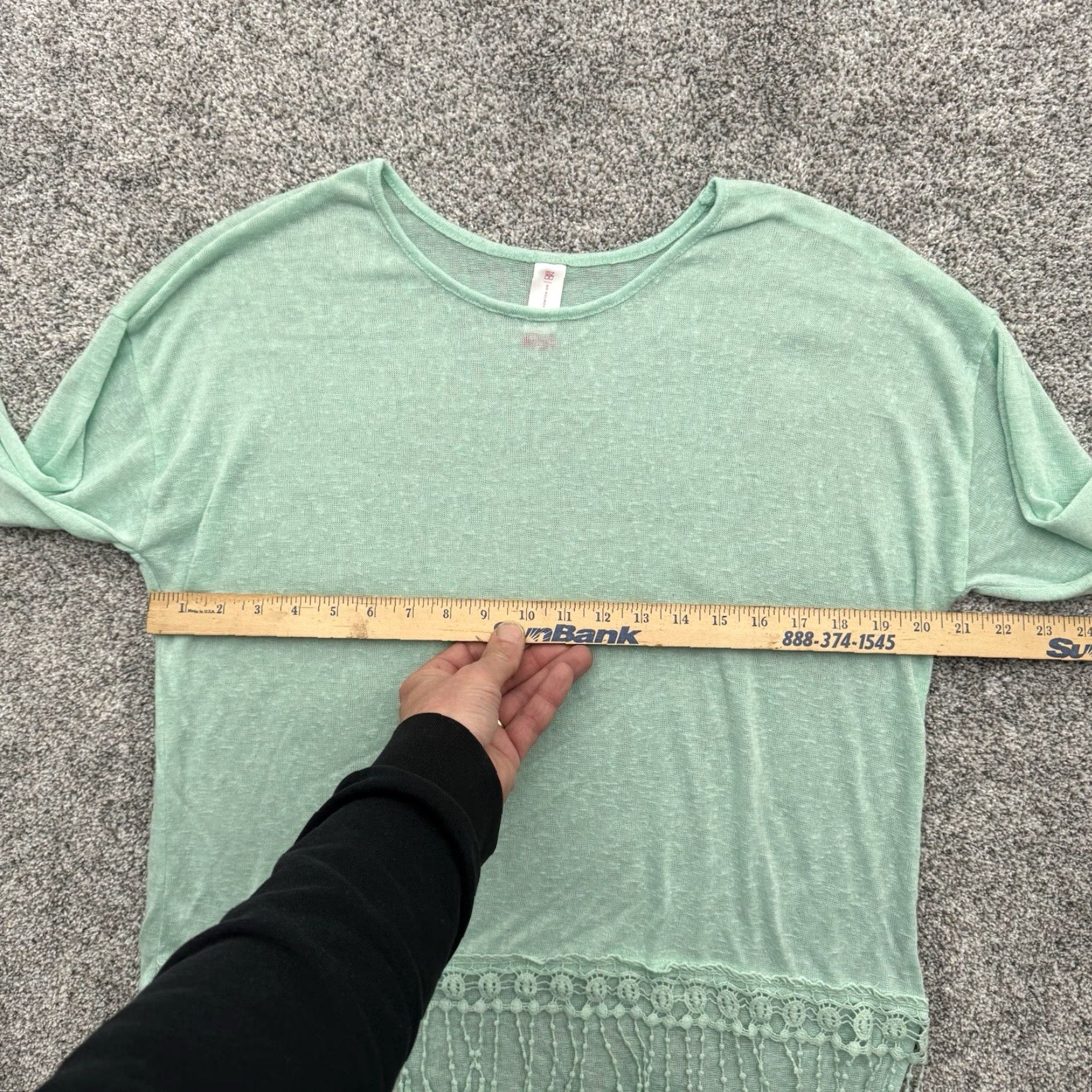 Vintage VINTAGE Lightweight Boho Sweater XXL 19 Fringe Semi-Sheer Open Knit Soft Girl Lace Pullover Women Juniors Green 19 Bohemian Size XXL / US 16-18 / IT 52-54 - 3 Thumbnail