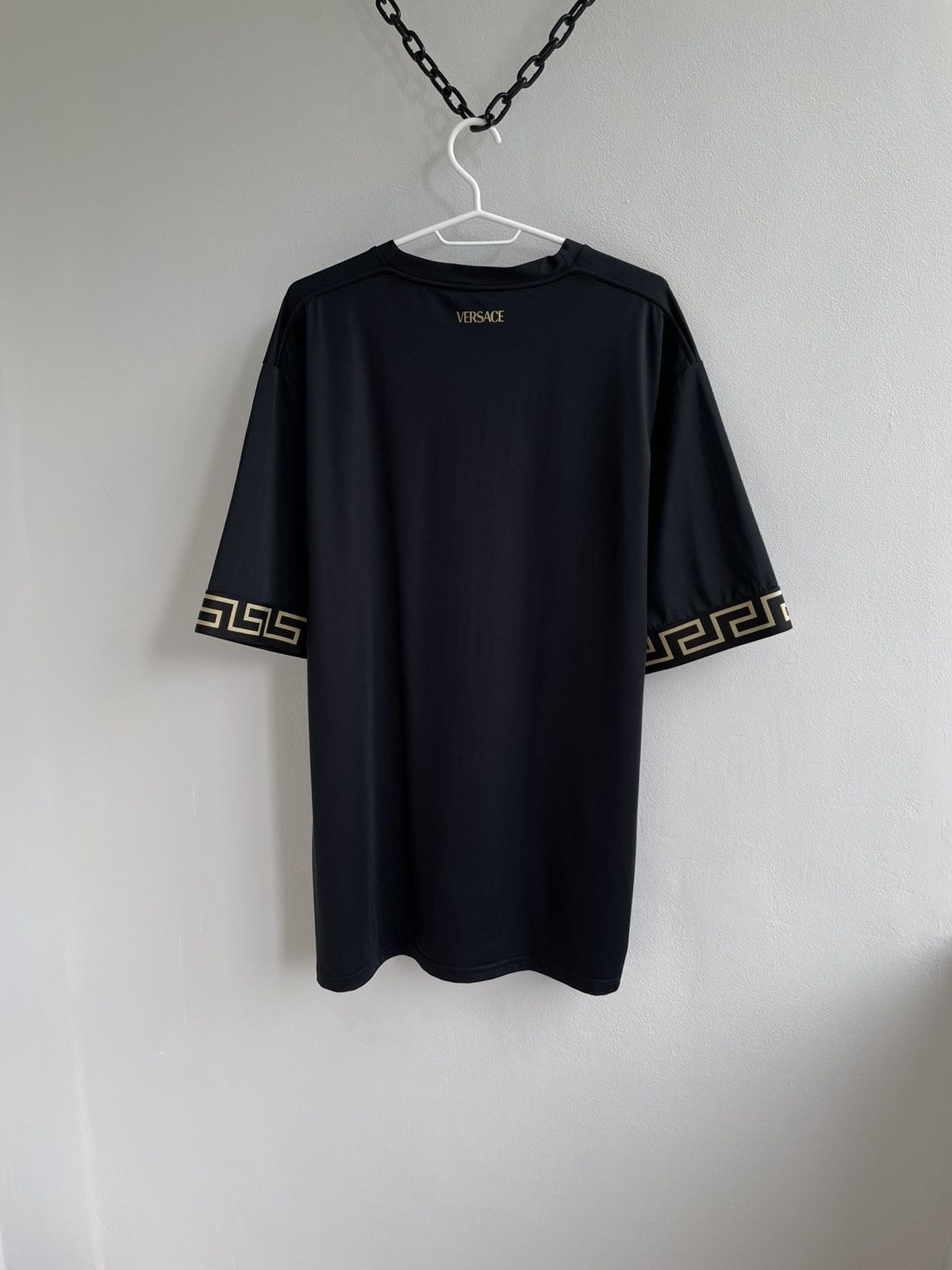 Versace RARE Versace Greca-trim T shirt Tee Black Size US M / EU 48-50 / 2 - 10 Thumbnail