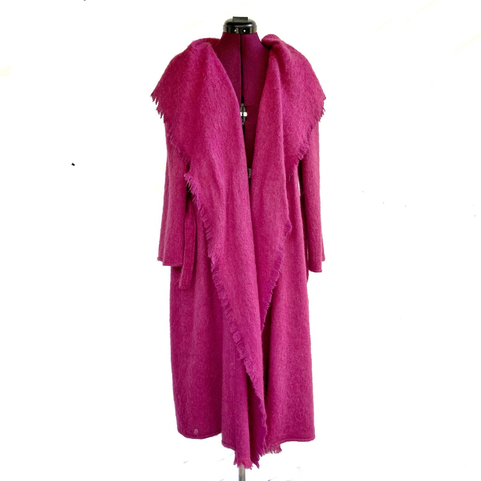 Vintage × Yves Saint Laurent Vintage 70s Giorgio Sant’Angelo Fuchsia Mohair Wrap Coat Size M / US 6-8 / IT 42-44 - 2 Thumbnail