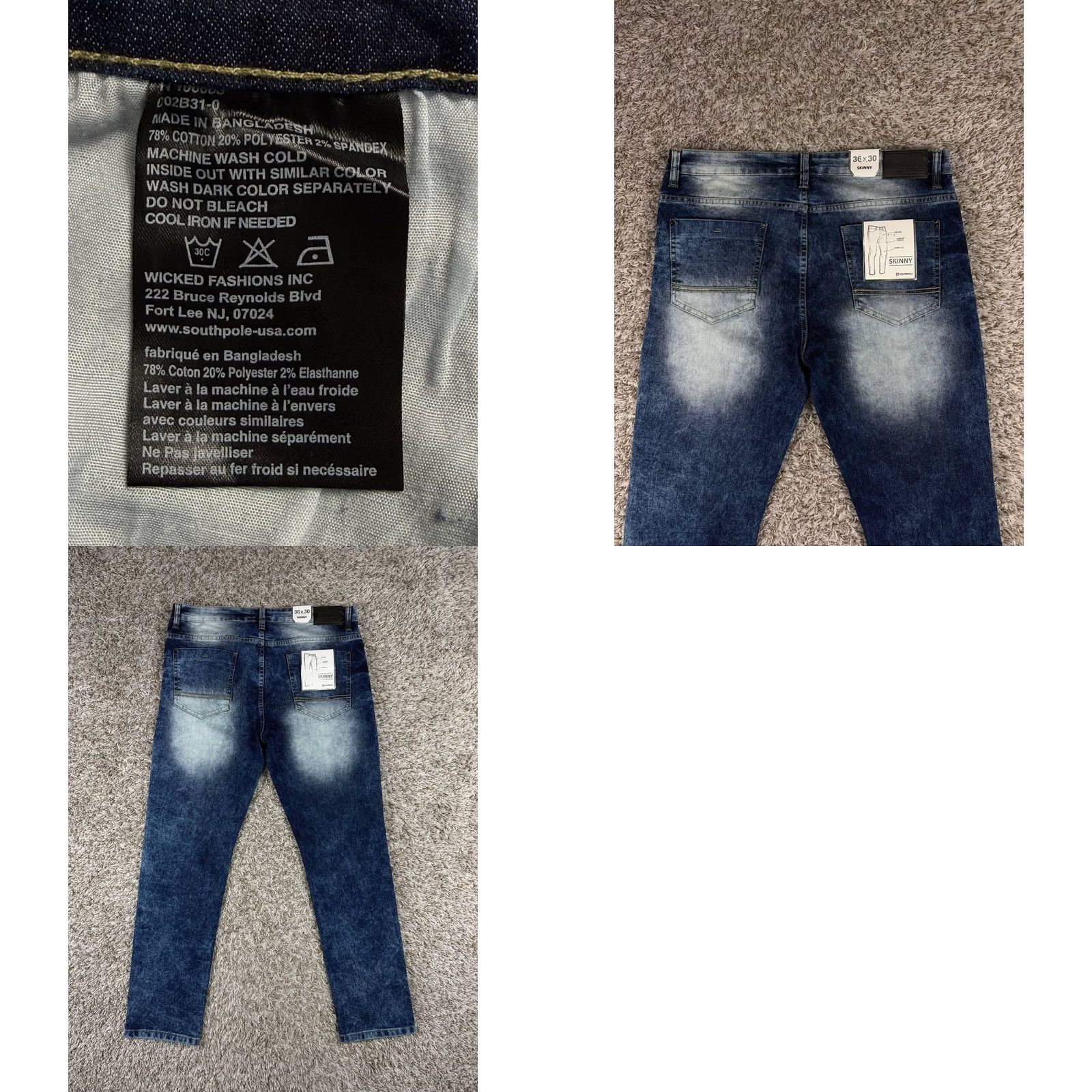 Southpole Southpole Jeans Skinny Denim Blue 36x30 Mens Regular Size 36 Inseam 30 Blue Denim Logo Slim Jeans Men Size US 36 / EU 52 - 8 Thumbnail