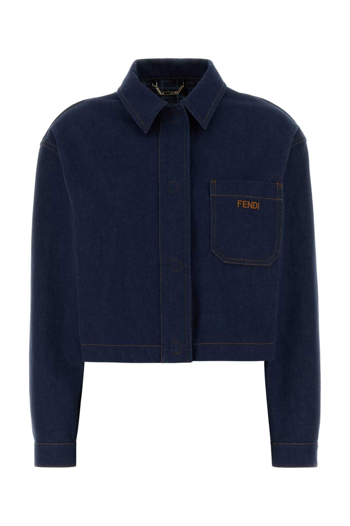 Fendi Blue Denim Jacket Size S / US 4 / IT 40 - 1 Thumbnail