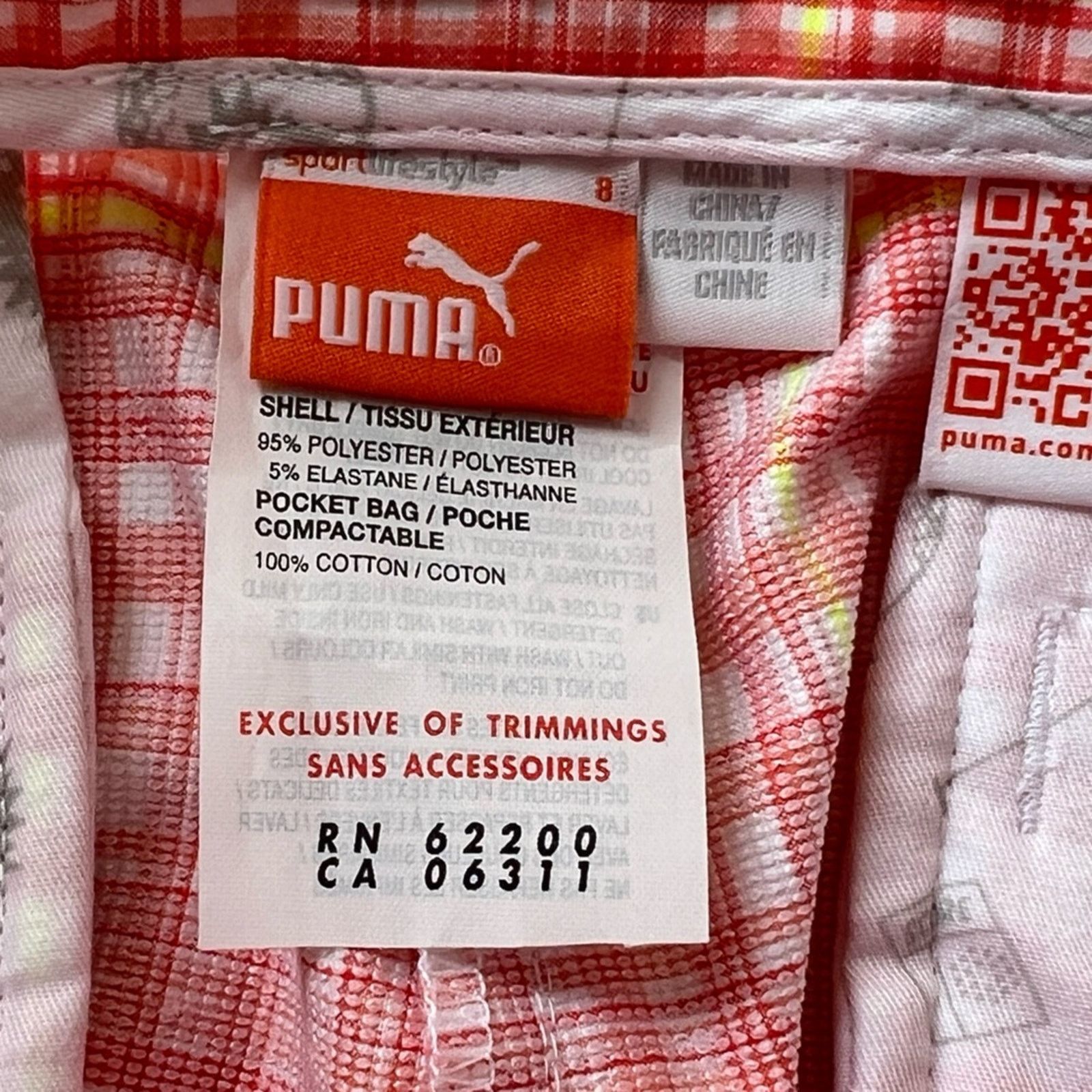 Puma Puma Golf Women's Size 8 Plaid Bermuda Shorts Coral Drycell Size 30" / US 8 / IT 44 - 6 Thumbnail