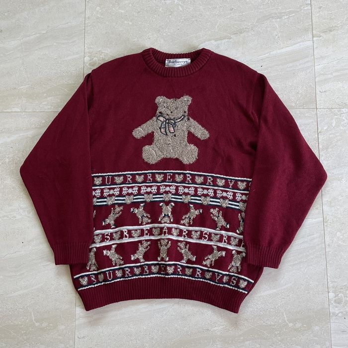 Vintage Burberry Knitwear Bear sweatshirt Grailed