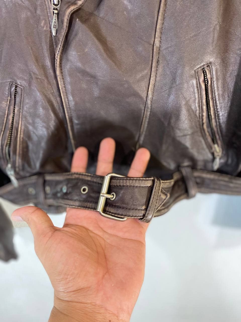 Old Navy old navy genuine leather double collar jacket nice design Size US XS / EU 42 / 0 - 6 Thumbnail