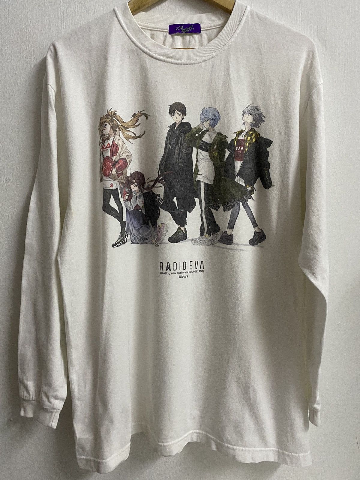 image of Anima x Movie Neon Genesis Evangelion Radio Eva in White, Men's (Size XL)