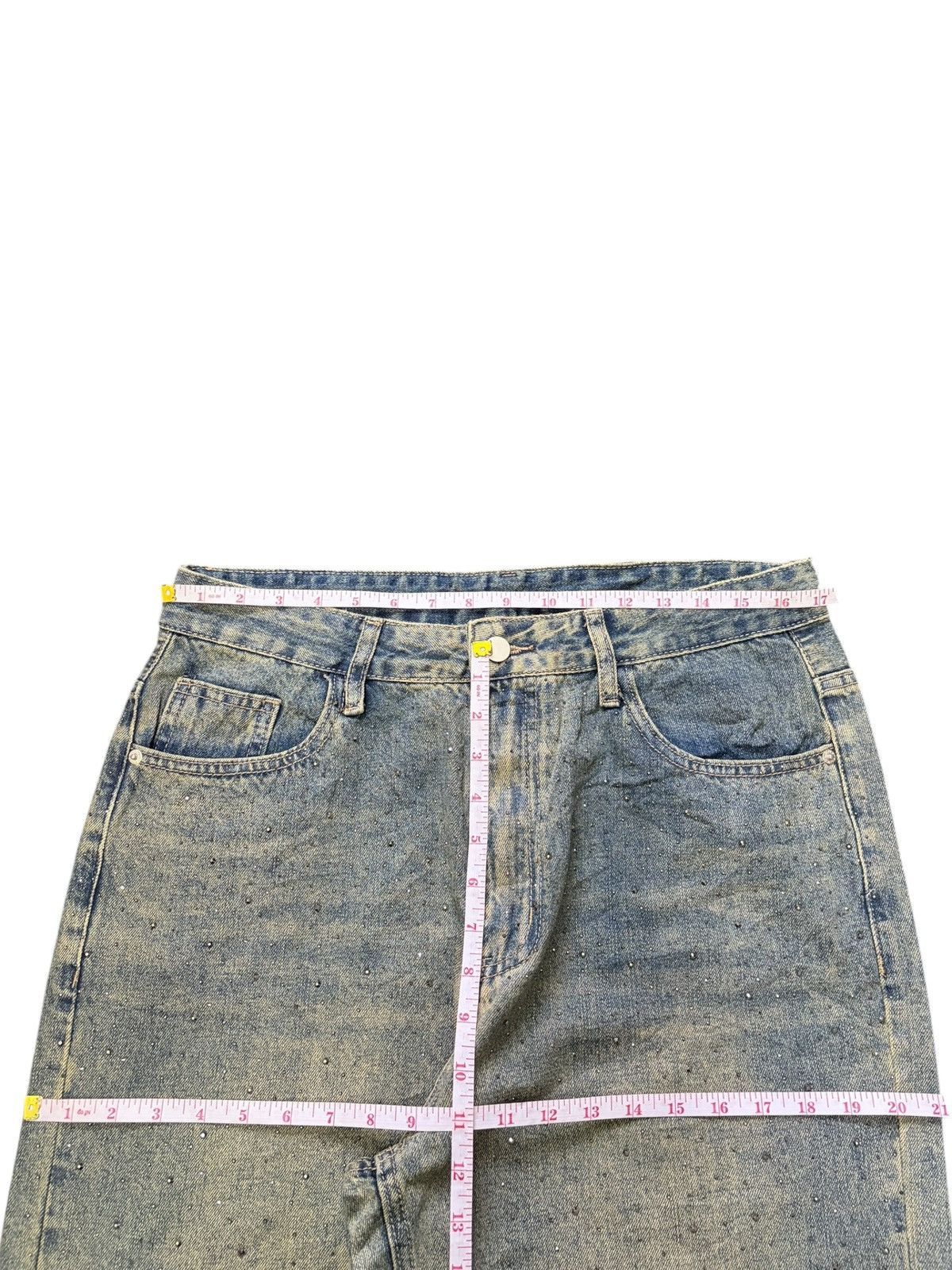 Junya Watanabe Vintage Japanese Brand Mud Wash Beaded Baggy Jeans Size 33" - 6 Thumbnail