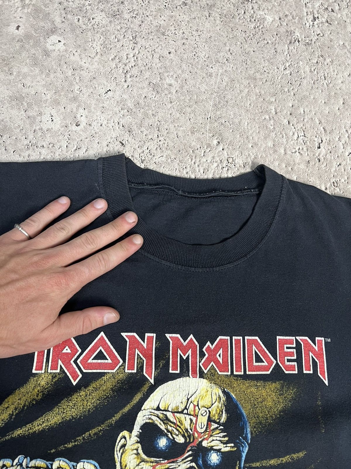 Band Tees × Iron Maiden × Vintage 00s Iron Maiden TOUR 2003 t shirt Faded BOXY Size US L / EU 52-54 / 3 - 7 Thumbnail