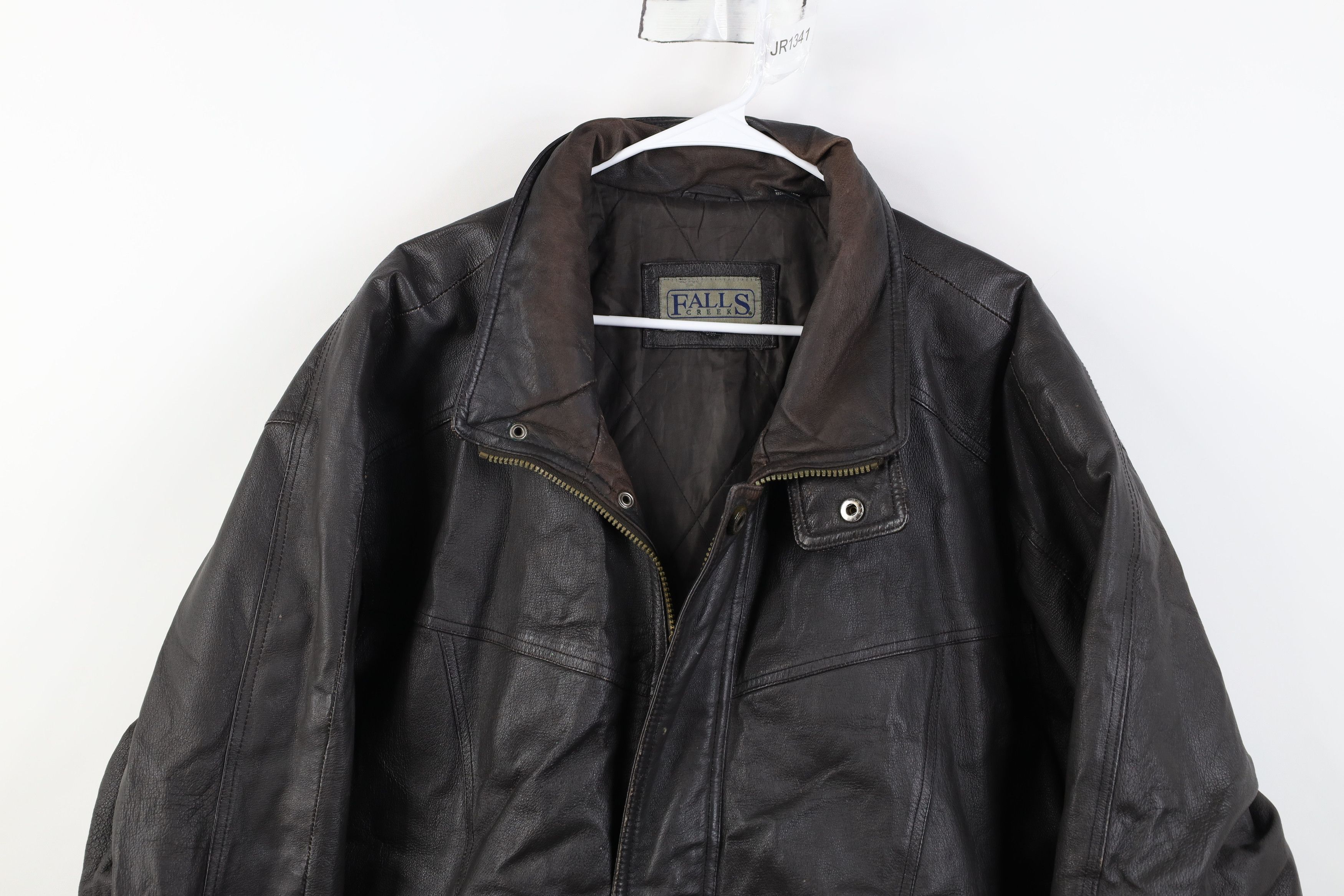 Vintage Vintage 90s Streetwear Quilted Leather Bomber Jacket Brown Size US XXL / EU 58 / 5 - 2 Thumbnail