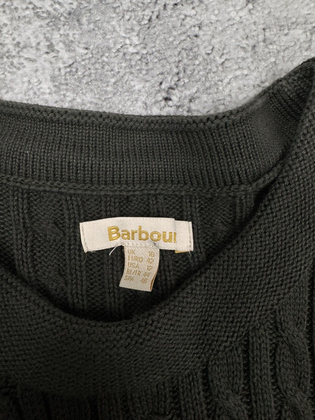 Barbour Barbour Women Knit Dress Dark Green Cable Size L Size L / US 10 / IT 46 - 3 Thumbnail