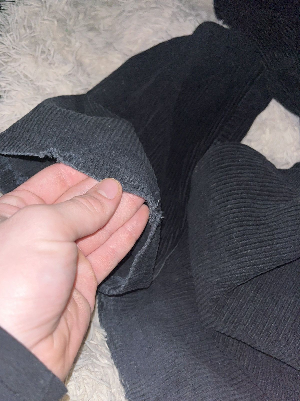 Empyre Empire Black Loose Fit Drawstring Corduroy Pant Distresed Y2 Size US 31 - 10 Thumbnail
