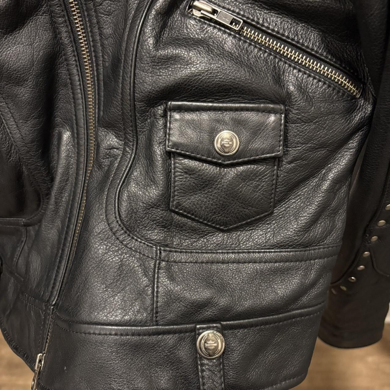 Harley Davidson Vintage Harley Davidson Studded Leather Biker Jacket Size US S / EU 44-46 / 1 - 6 Thumbnail