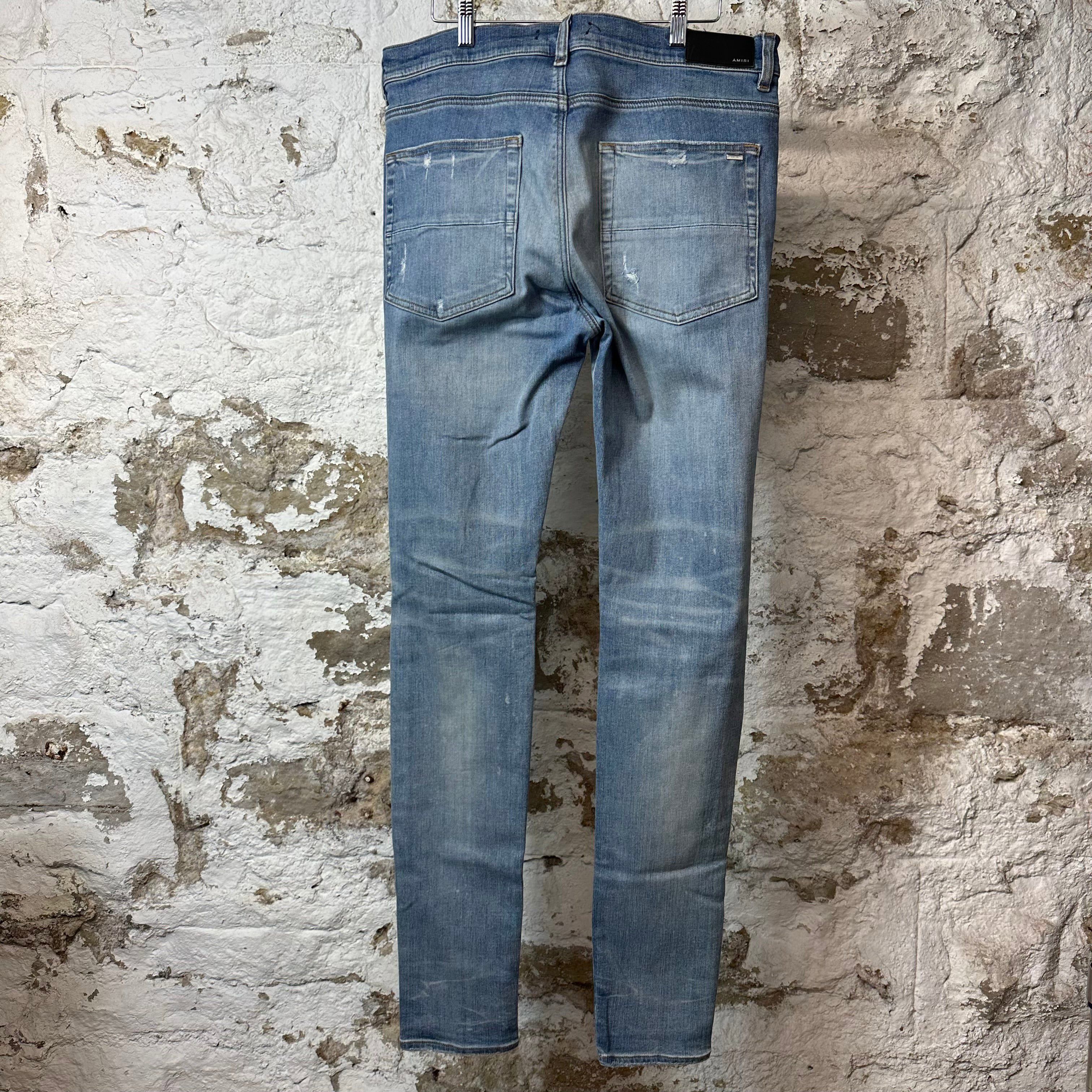 Amiri Amiri Distressed Plain Blue Denim Jeans Sz 36 Size US 36 / EU 52 - 2 Thumbnail