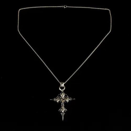 Jewelry Skeleton Cross Skull Necklace Gothic Chain Size ONE SIZE - 4 Thumbnail