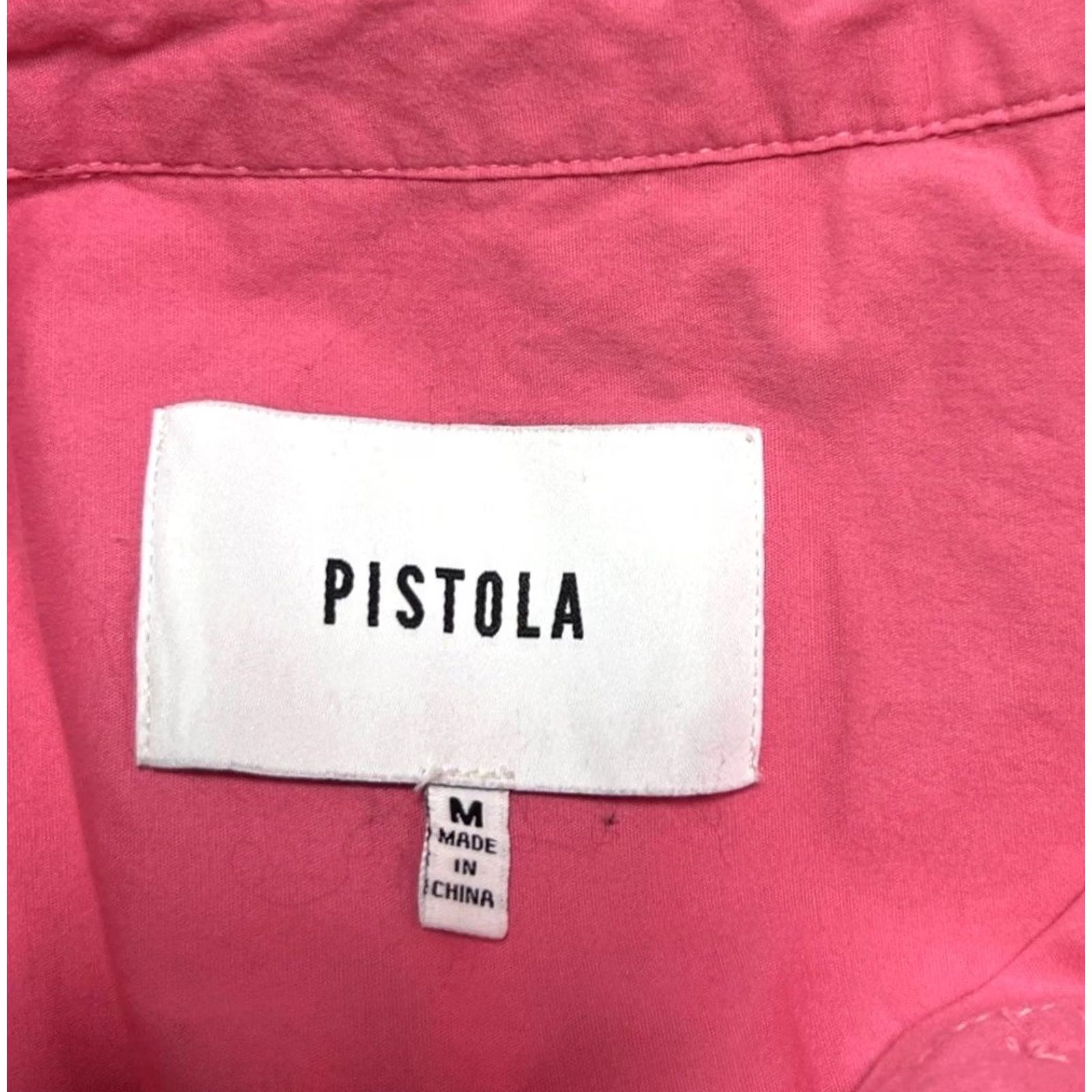 Pistola Pistola Pink Long Sleeve Button-Down Oversized Blouse M Womens High-Low Hem Collared Shirt Size M / US 6-8 / IT 42-44 - 6 Thumbnail