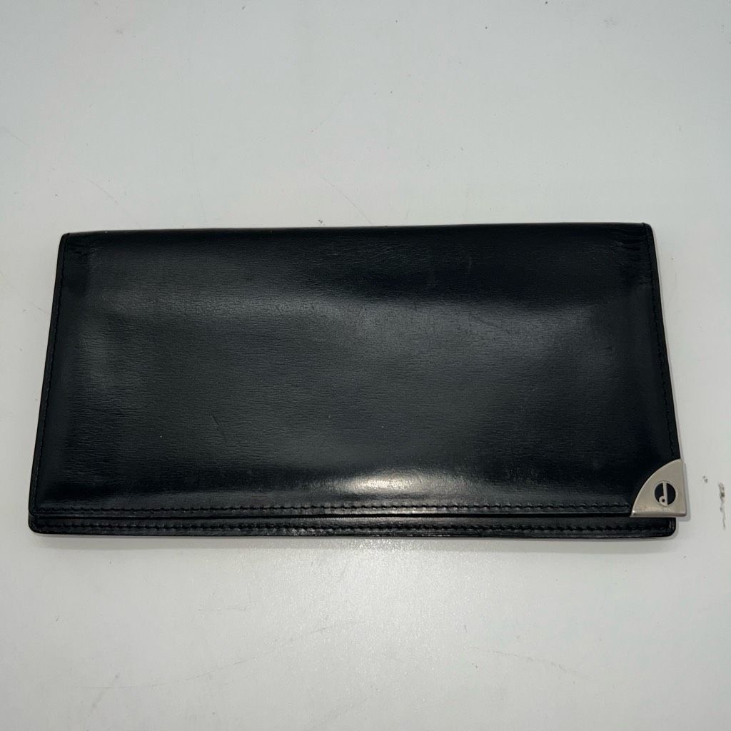 image of Alfred Dunhill Dunhill Wallet Purse Long Wallet D Logos Black Silver Authen, Women's