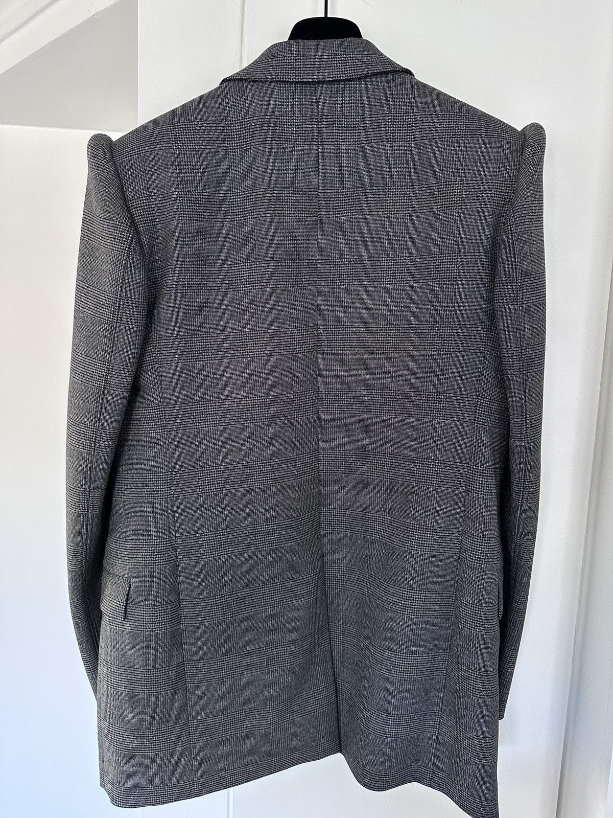 Balenciaga Balenciaga Suspended Shoulder Glen Plaid Jacket Size 44R - 2 Thumbnail