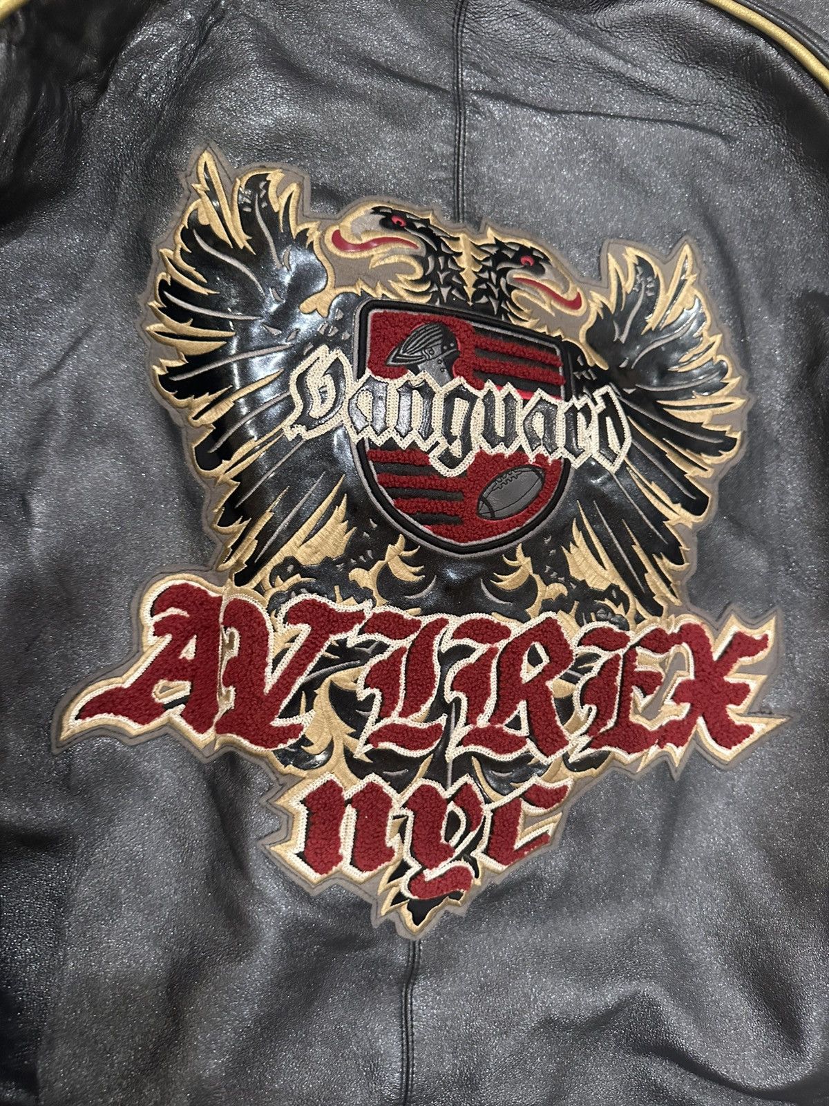 Avirex Vintage Avirex Vanguard Black Leather Bomber Jacket 5XL Size US XXL / EU 58 / 5 - 2 Thumbnail