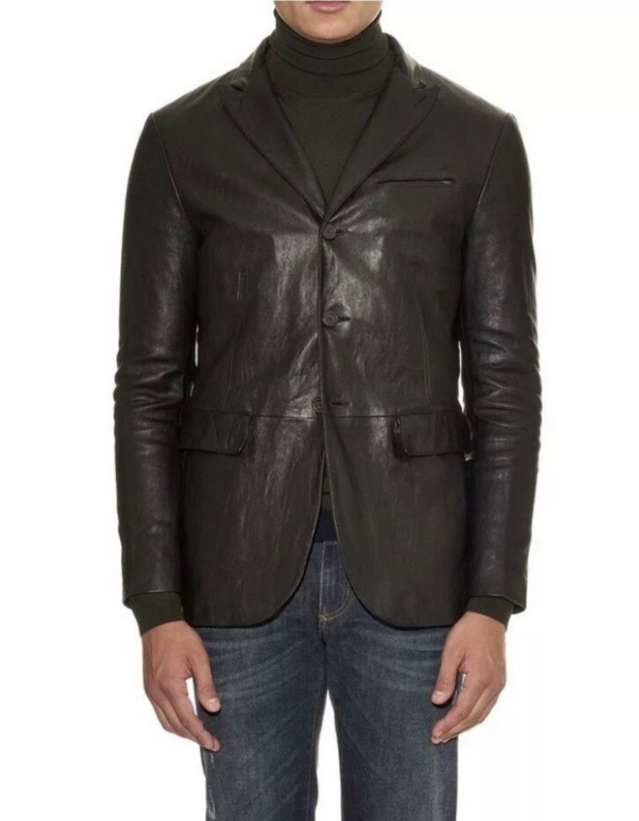John Varvatos Peak lapel leather jacket EU 58 USA 48 Size US XXL / EU 58 / 5 - 4 Thumbnail