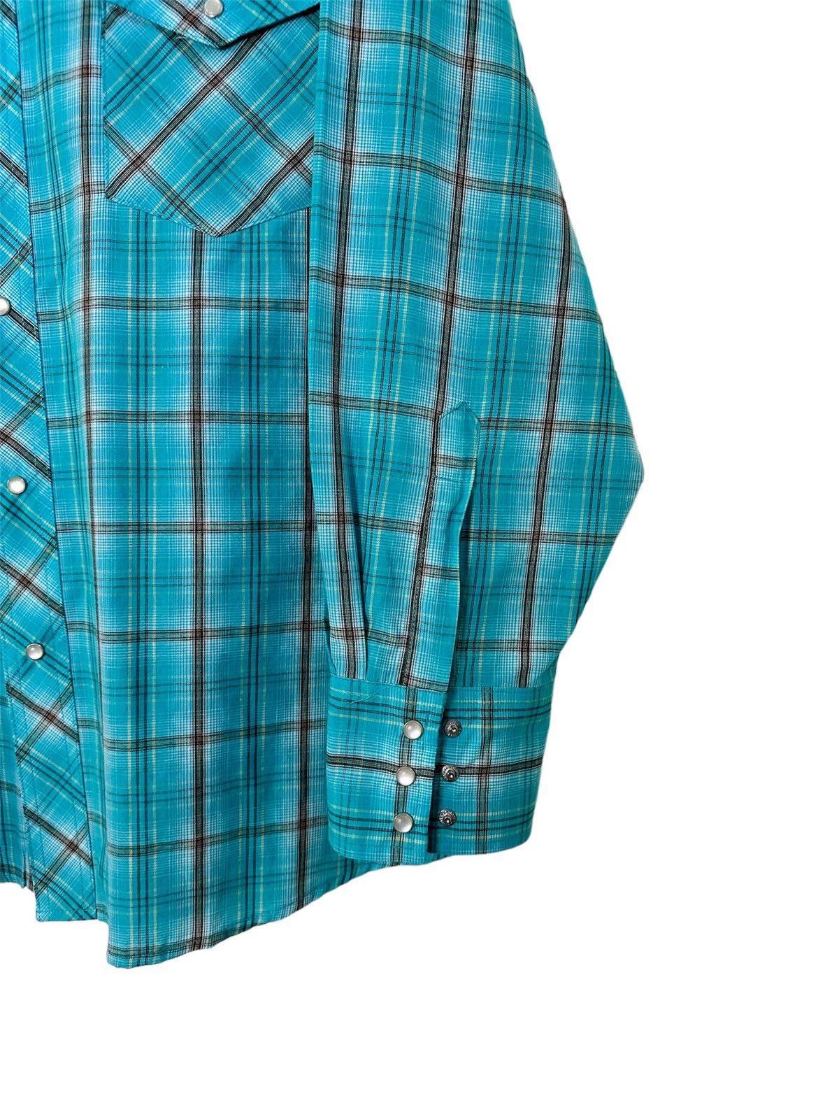 Wrangler Wrangler Western Men’s Pearl Snap Plaid Button Up Shirt 2XL Size US XXL / EU 58 / 5 - 3 Thumbnail