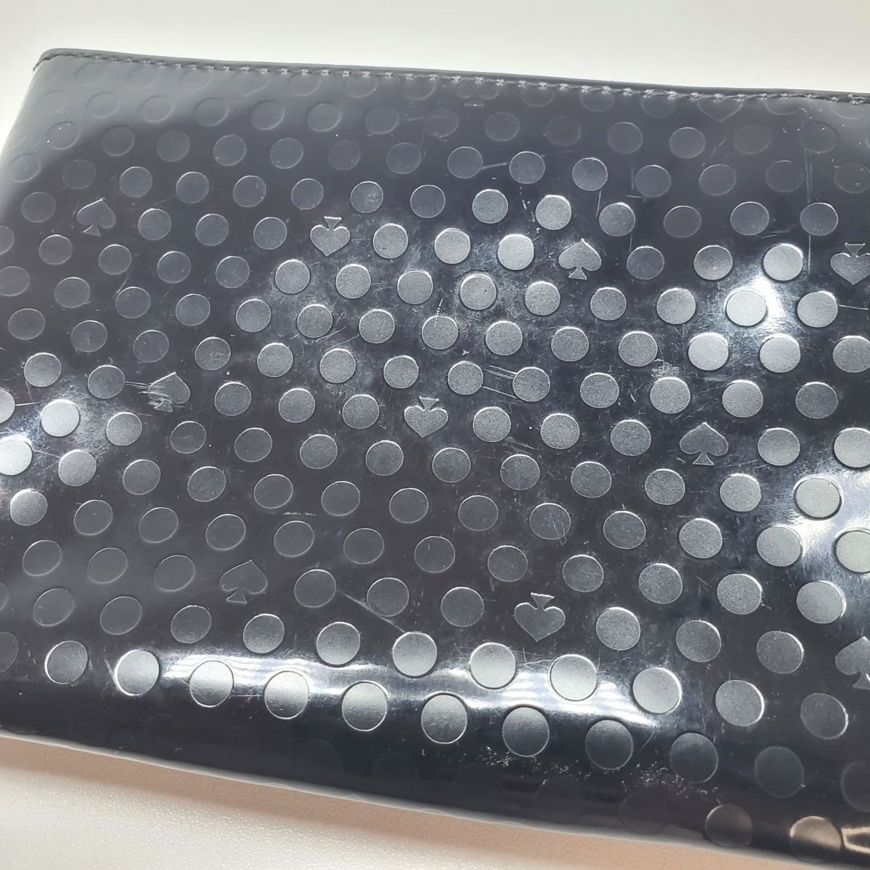 Vintage KATE SPADE NY Beale Street Mini Pouch Black Embossed Patent Coin Card Holder Size ONE SIZE - 4 Thumbnail