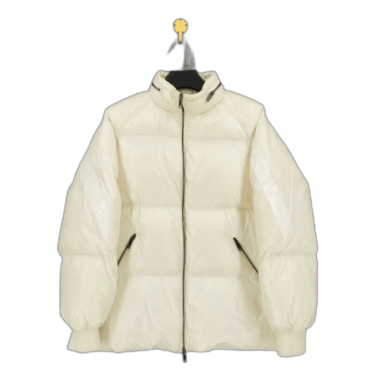 Valentino Valentino Cream Color Printed Logo Puffer Jacket Size XL / US 12-14 / IT 48-50 - 1 Thumbnail