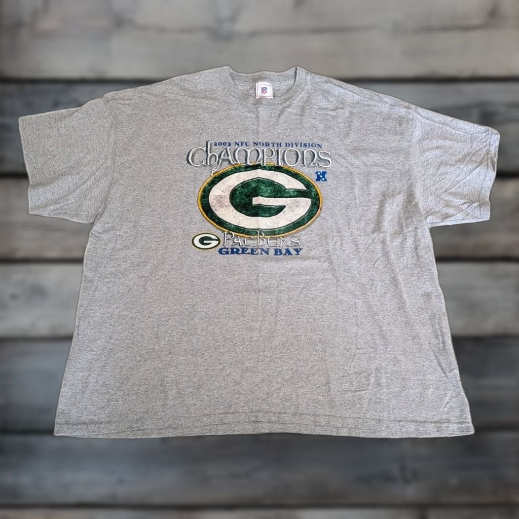 NFL Vtg NFL 2002 Green Bay Packers NFC Conference Champions Tee Shirt Sz 3XL Gray Size US XXL / EU 58 / 5 - 1 Thumbnail