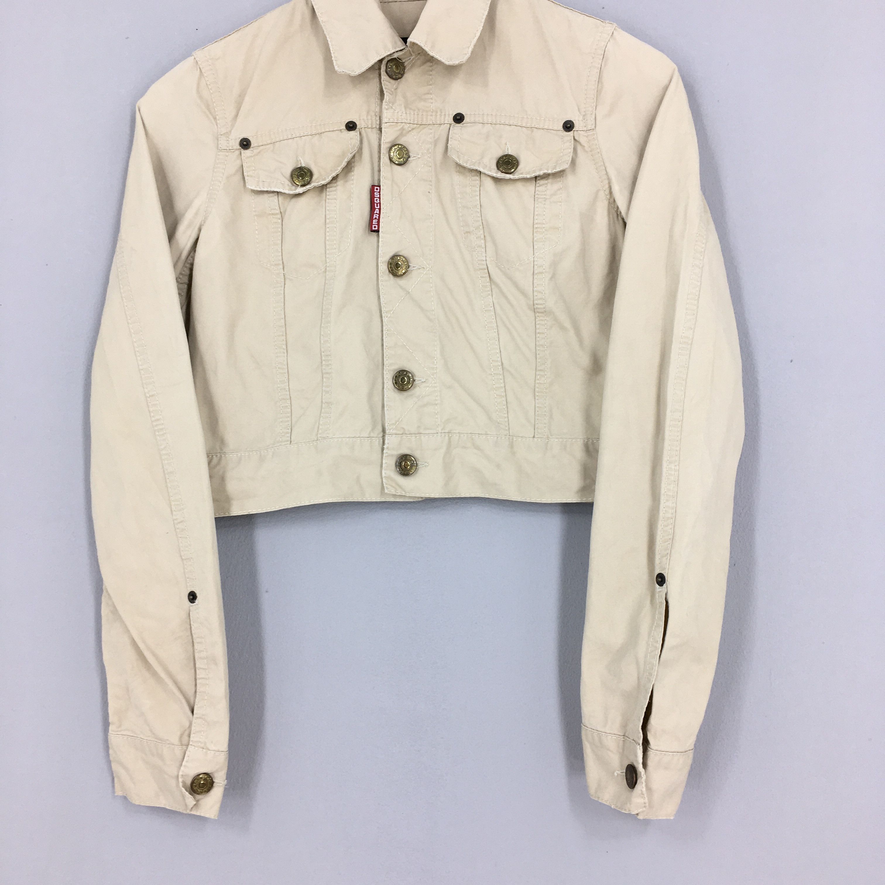 Dsquared2 × Vintage Dsquared Crop Top Women Denim Jacket Trucker Small Size S / US 4 / IT 40 - 3 Thumbnail