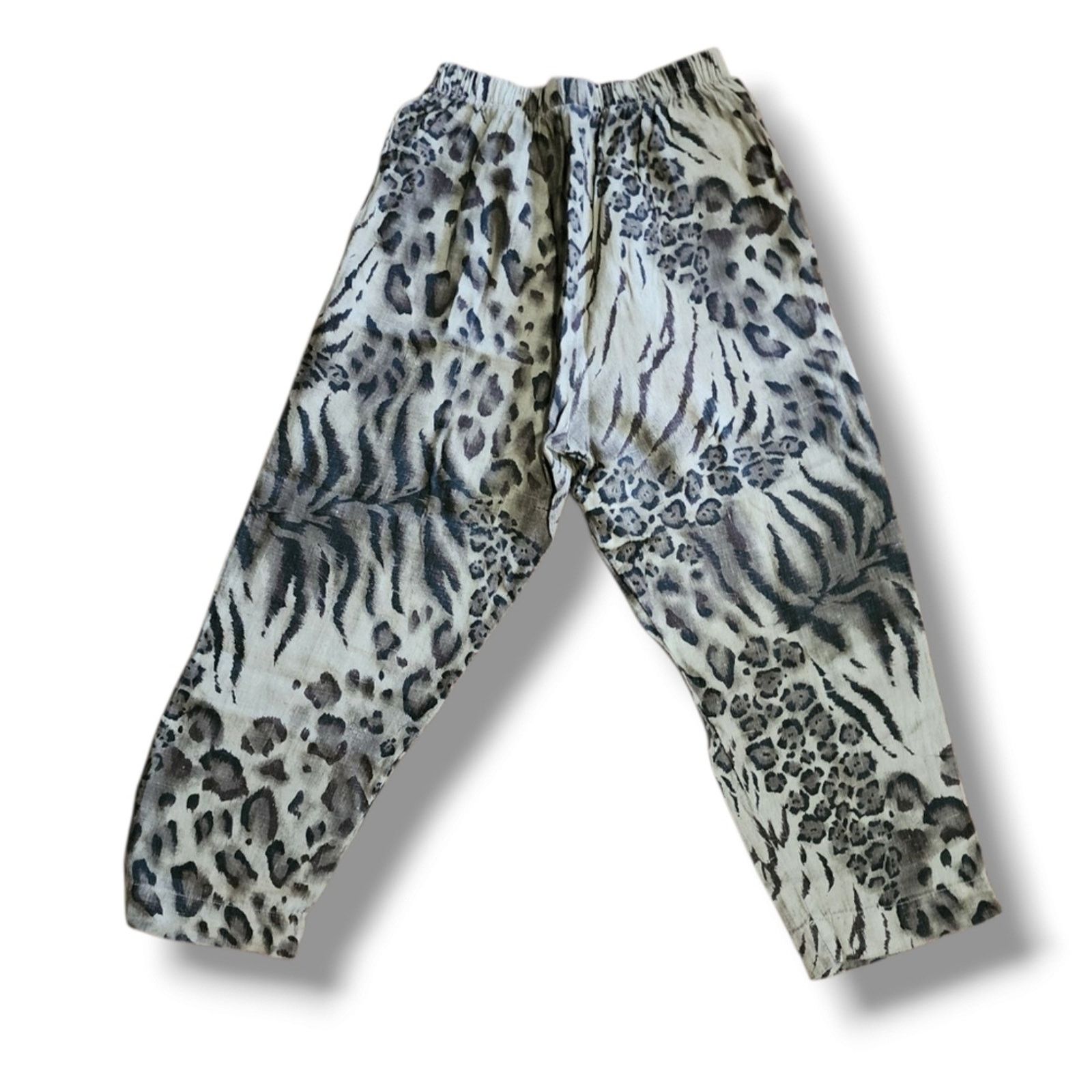 Vintage Vintage Hot Cotton Linen Animal Print Cropped Pants Size 26" / US 2 / IT 38 - 4 Thumbnail