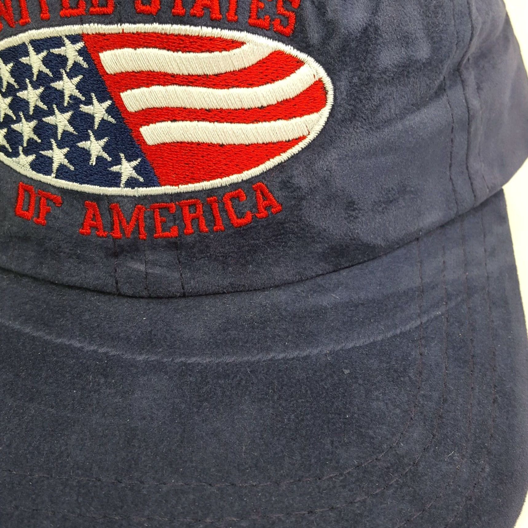 Velour VINTAGE United States Of America USA Velour Flag Snapback Hat Baseball Cap Retro Town Talk Blue Adjustable Hat Mens Size ONE SIZE - 5 Thumbnail