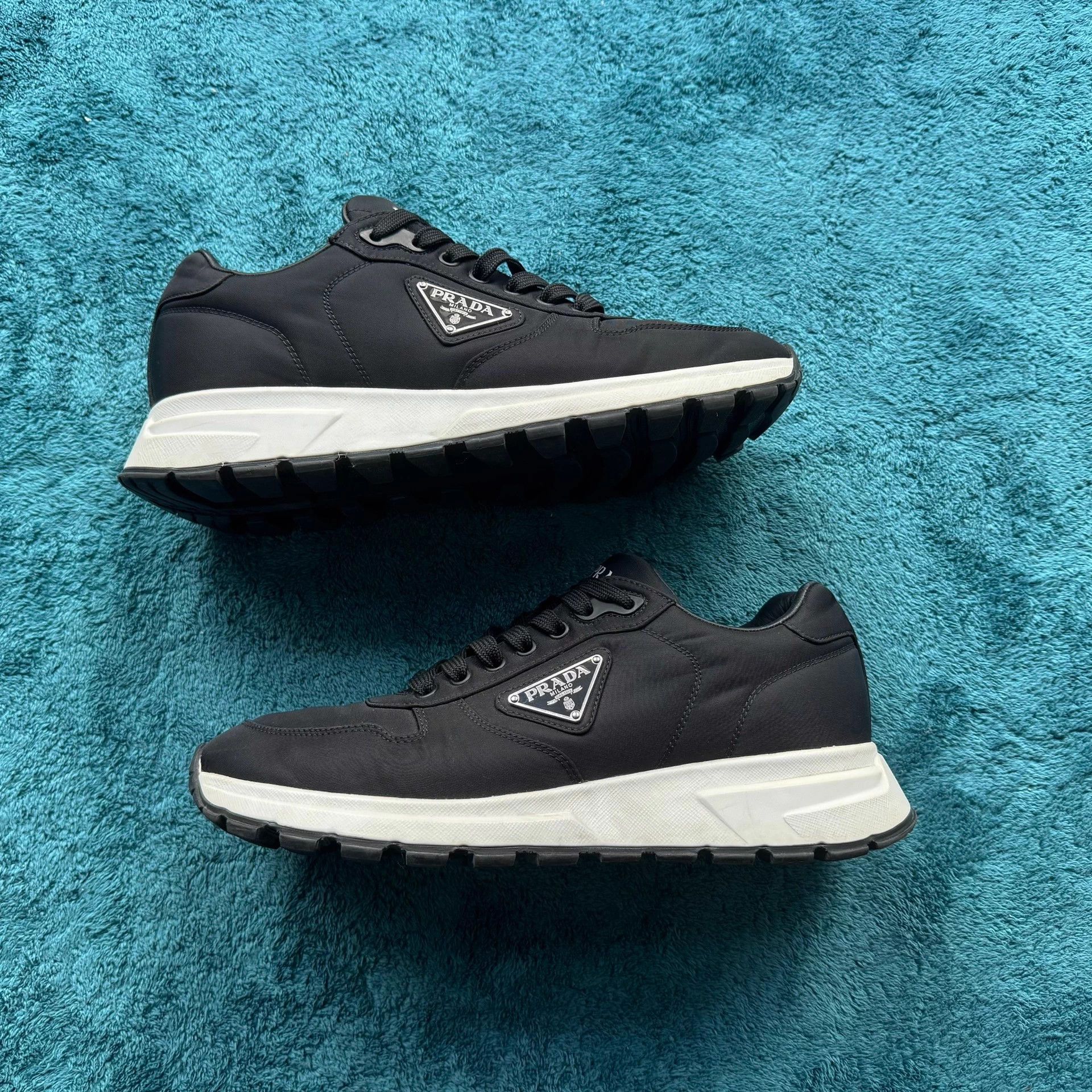 Prada Prada Prax01 Leather Low-Top Sneaker Black US8/42 Size US 9 / EU 42 - 2 Thumbnail