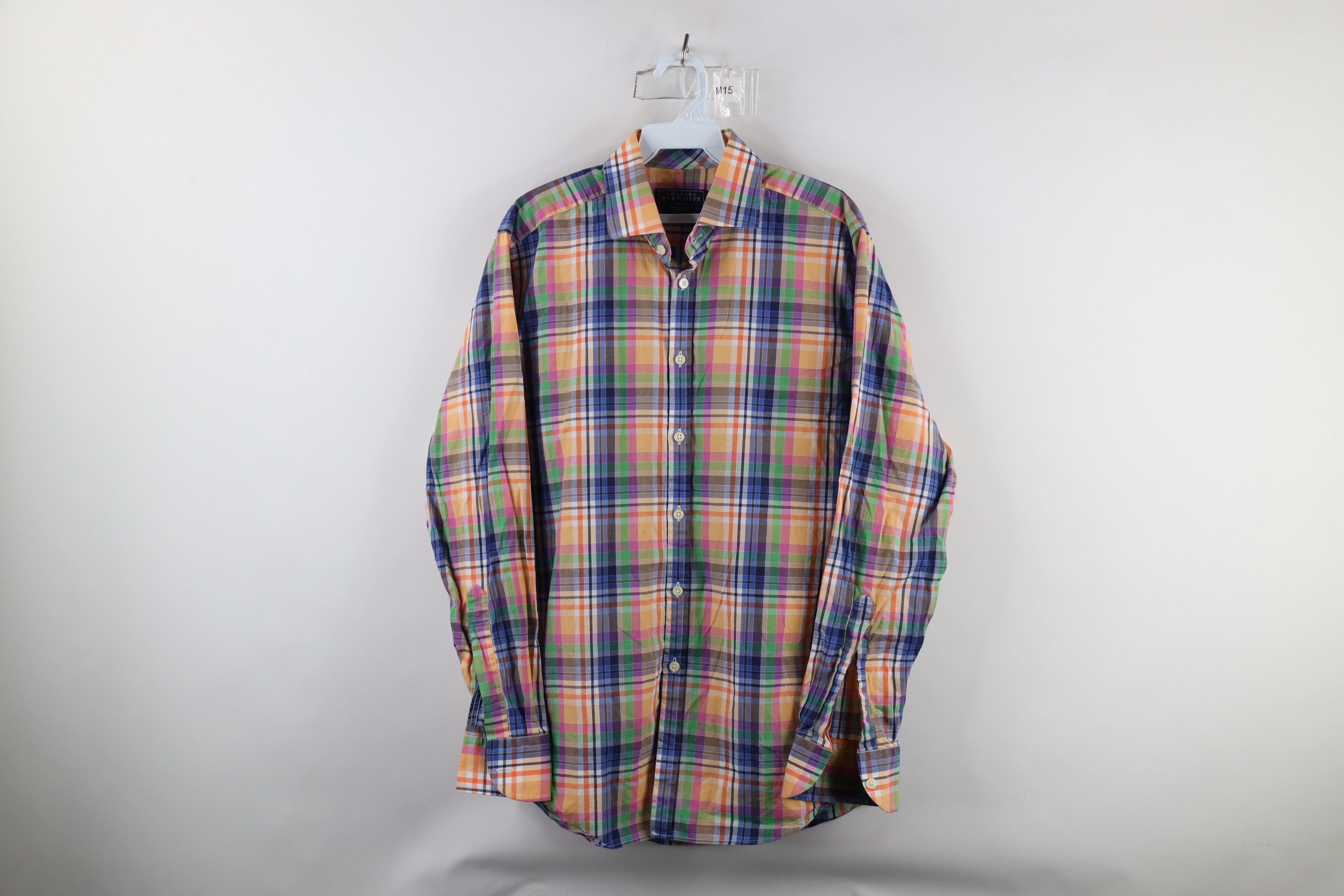 Charles Tyrwhitt × Vintage Charles Tyrwhitt Madras Plaid Collared Button Shirt Cotton Size US M / EU 48-50 / 2 - 1 Thumbnail