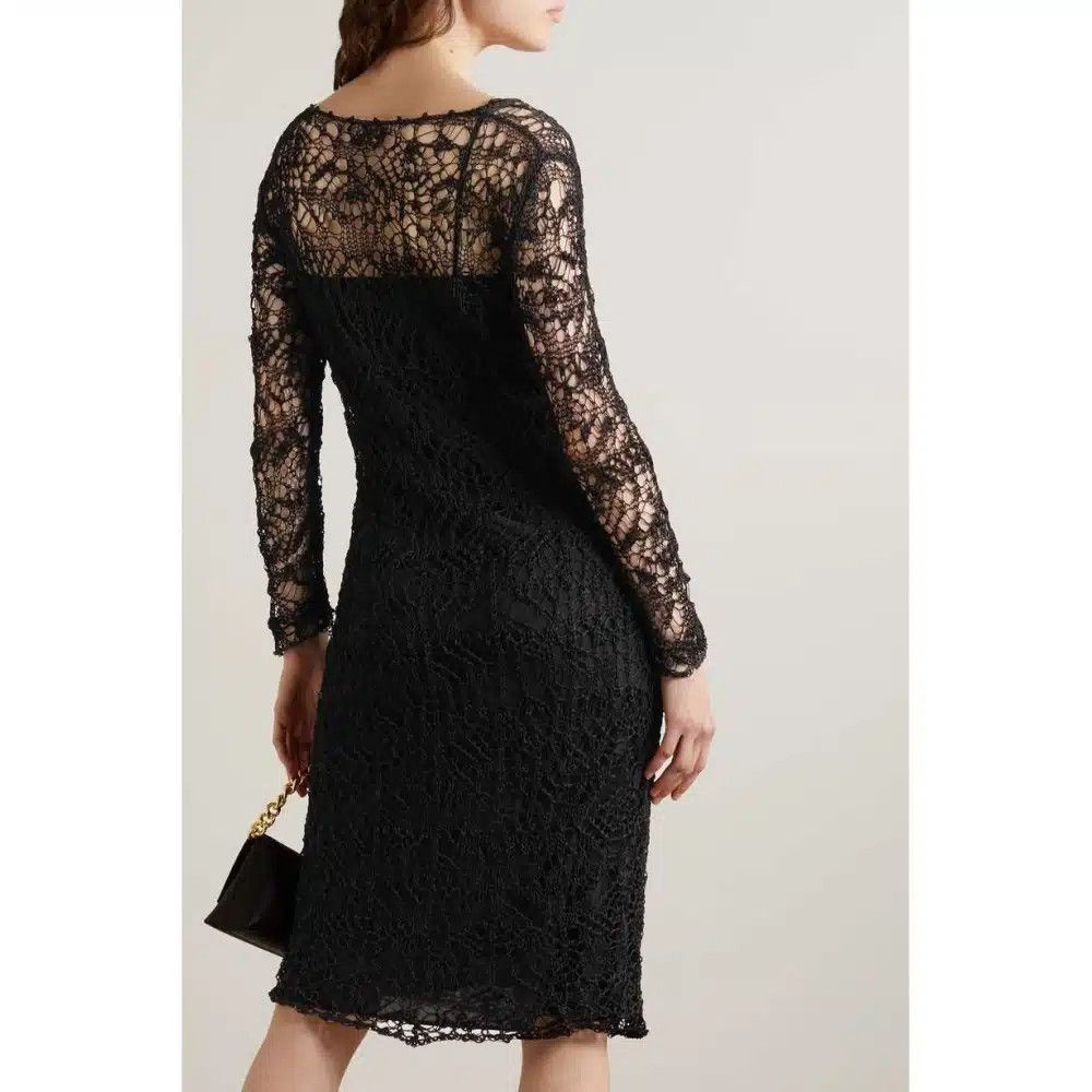 Tom Ford o1loc1c0625 ACK371 Crocheted Cocktail Dress in Black Size L / US 10 / IT 46 - 3 Thumbnail