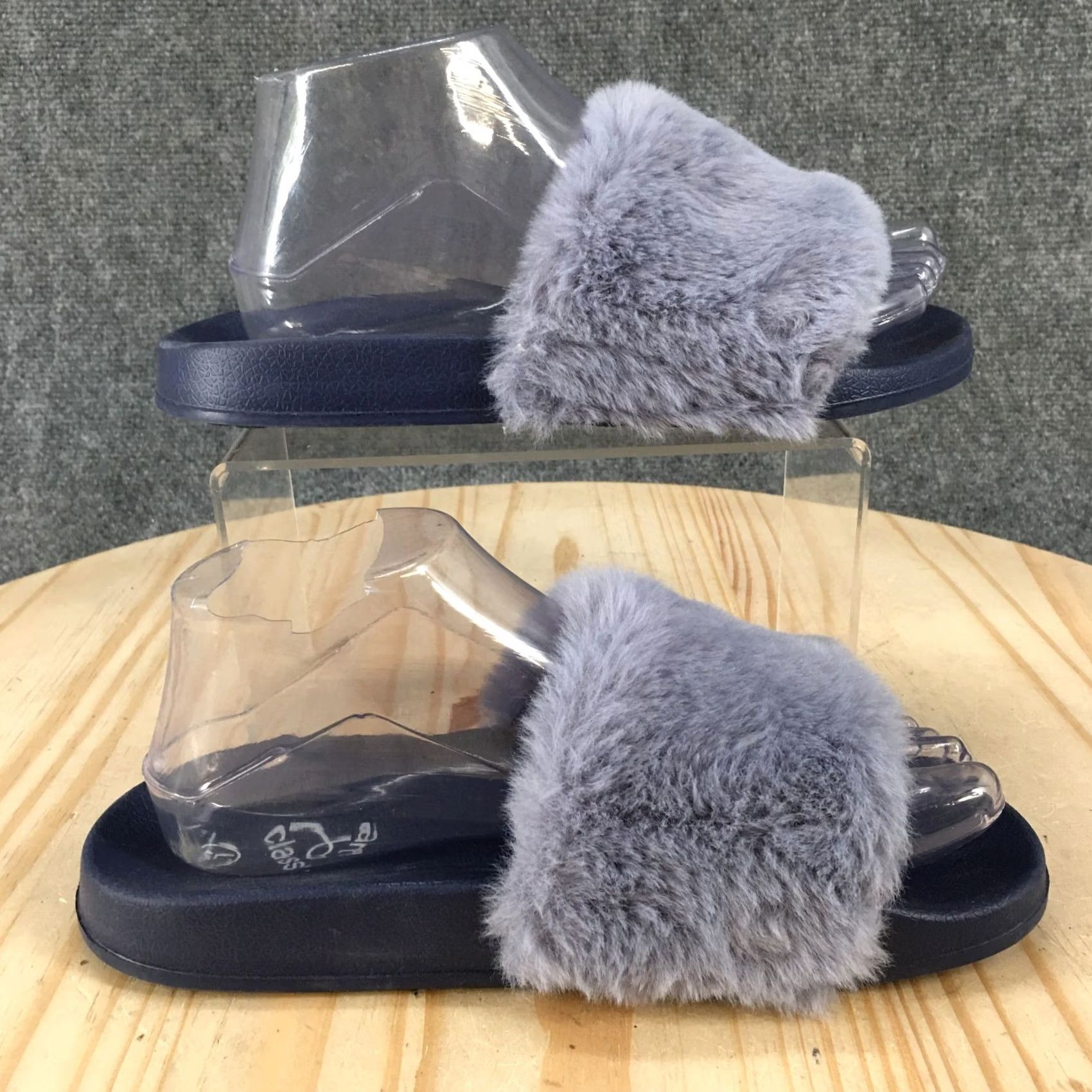 Vintage Art Class Sandals Womens 4/5 Casual Slip On Comfort Flats Slide Blue Faux Fur Size US 5 / IT 35 - 2 Thumbnail