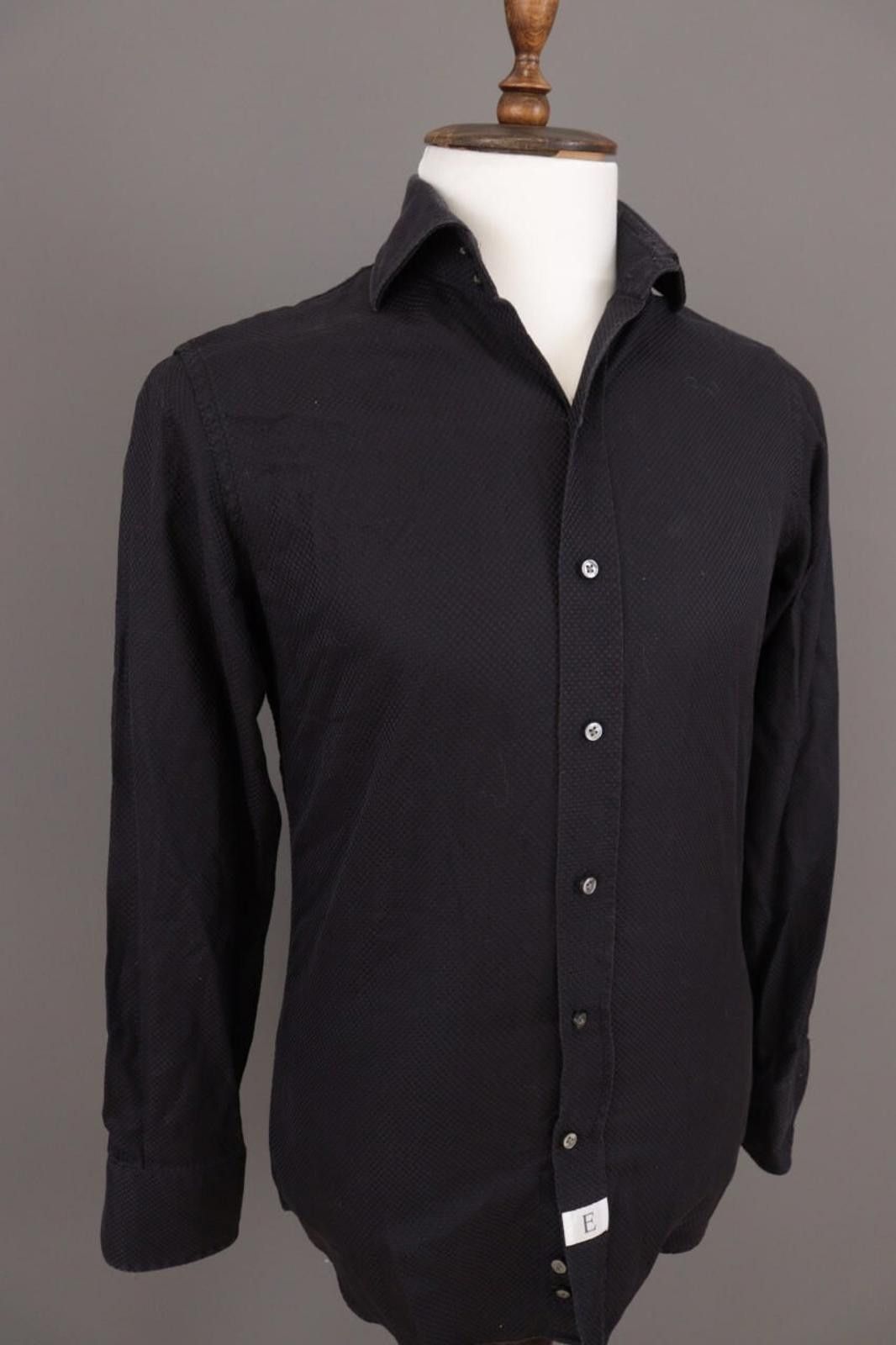 Emmett Emmett London Slim Fit Black Printed Shirt Size 38 / 15 Size US M / EU 48-50 / 2 - 7 Thumbnail