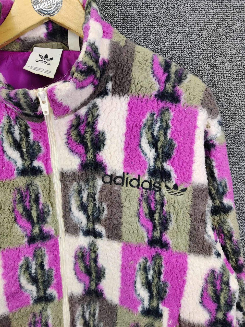 Adidas Vintage Adidas Trefoil Fleece Jacket Nice Design Size US M / EU 48-50 / 2 - 8 Thumbnail