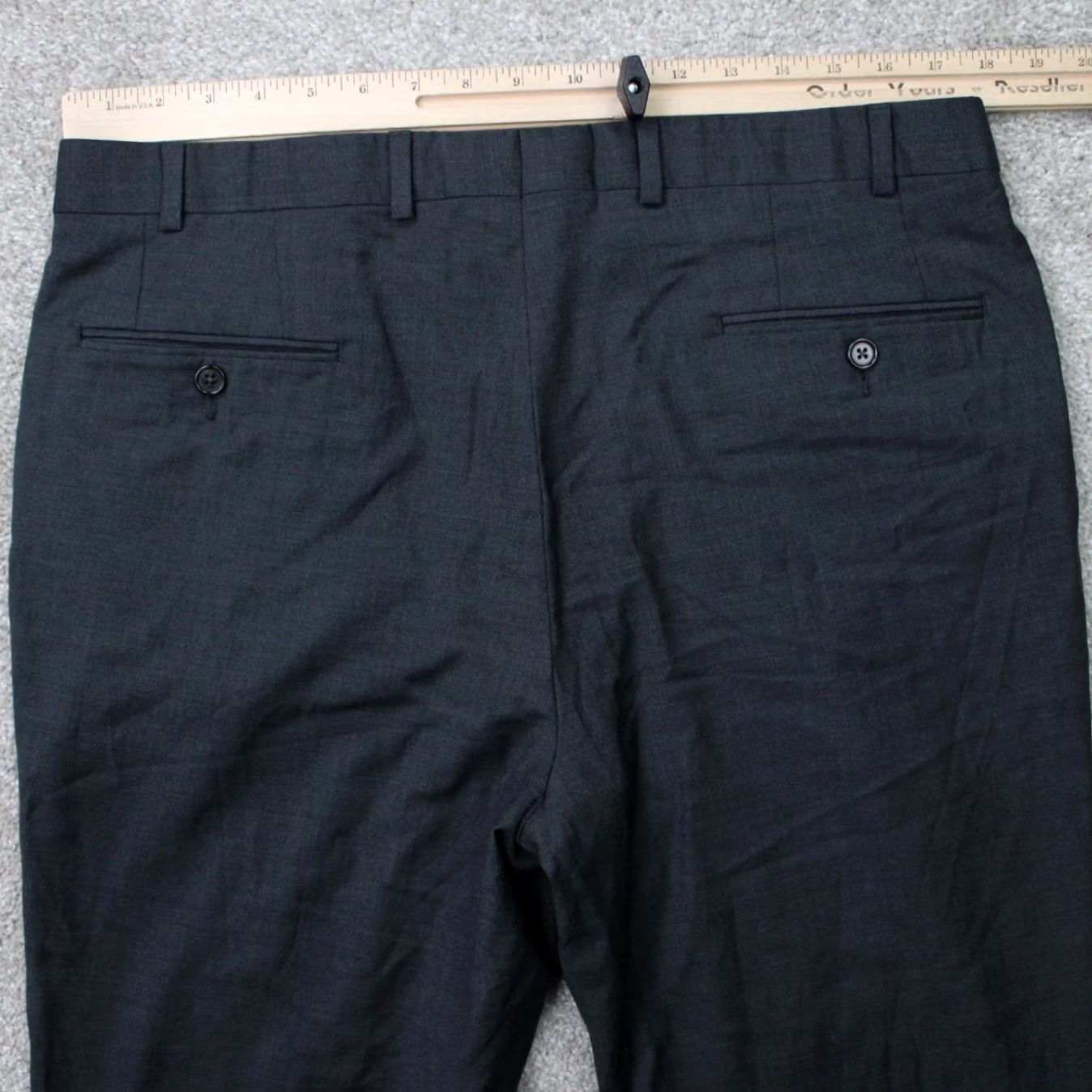Ralph Lauren LAUREN Ralph Lauren Dress Pants Mens 36x32 Gray 100% Wool Flat Front Straight Fit Regular Pants Size US 36 / EU 52 - 7 Thumbnail
