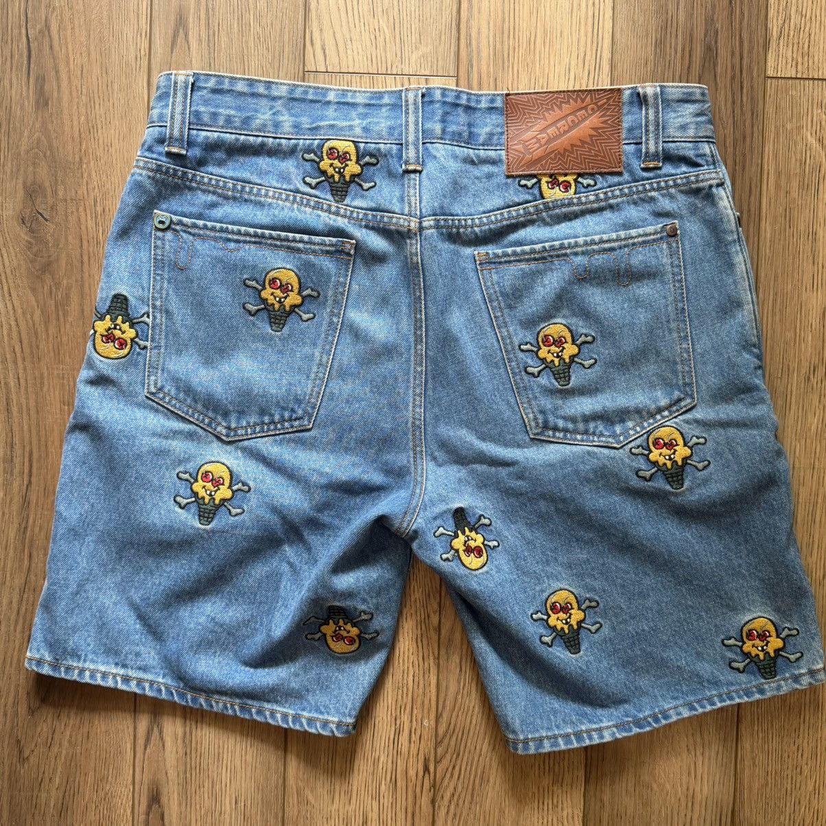 Billionaire Boys Club Icecream “Cones n Bones” Embroidered Denim Shorts Size US 34 / EU 50 - 5 Thumbnail