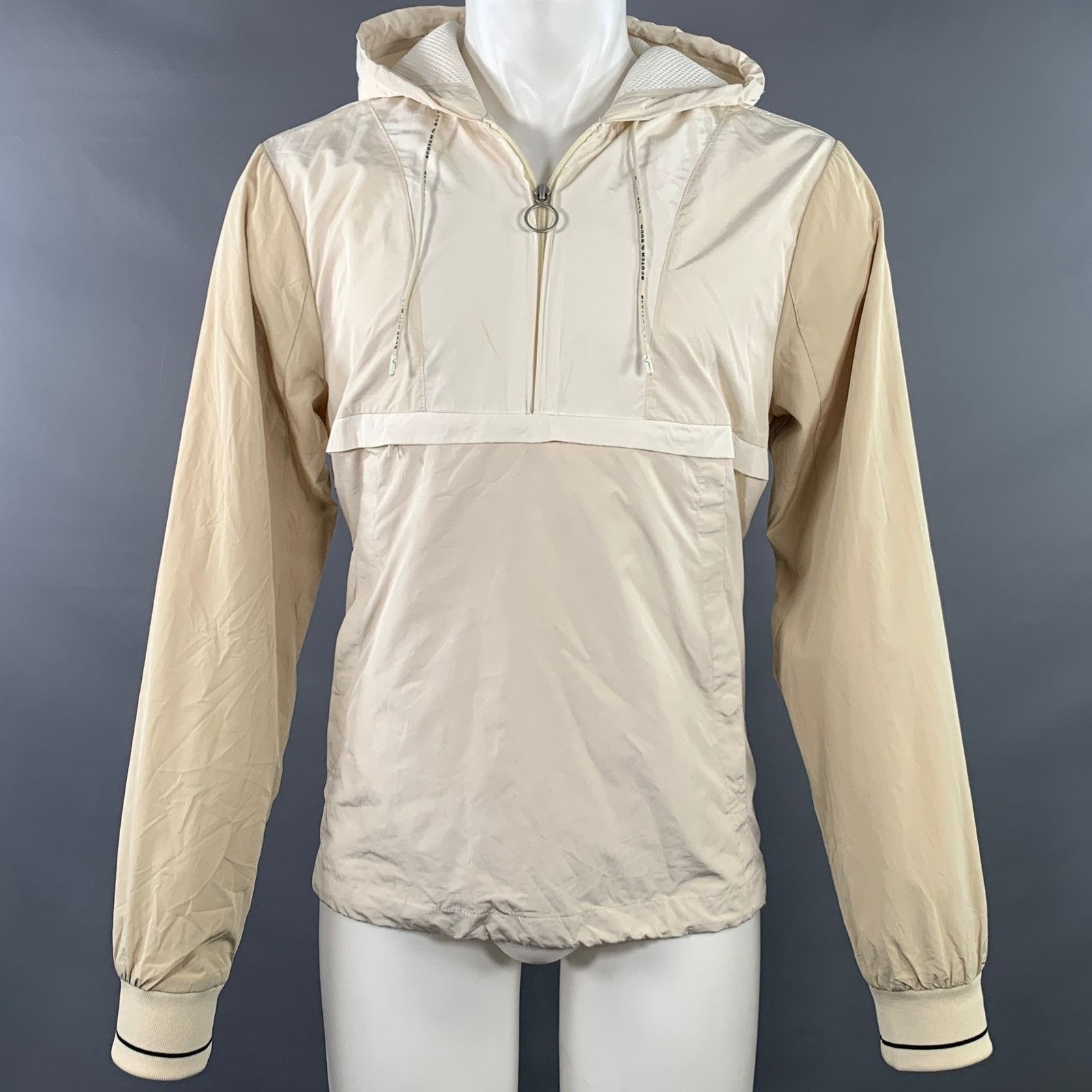 Scotch & Soda L Cream Tan Color Block Polyester Blend Hooded Jacket Size US L / EU 52-54 / 3 - 1 Thumbnail