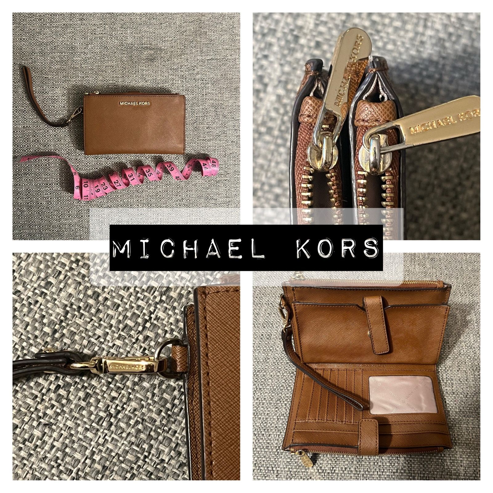 Michael Kors Michael Kors Jet Set Saffiano Leather Double Zip Wristlet Size ONE SIZE - 1 Thumbnail