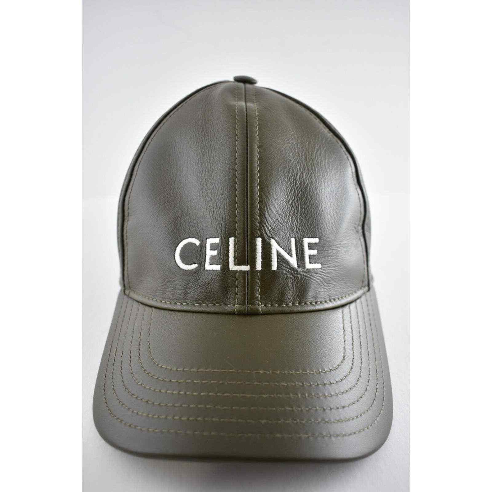 Celine Celine Paris Lamb Leather Baseball Cap Hat S Small Size ONE SIZE - 3 Thumbnail