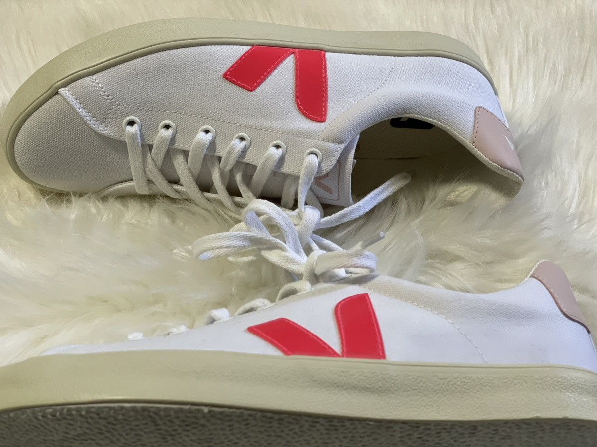 Veja Veja Womens Esplar SE Canvas Shoes White Rose Fluo Petale Size US 10 / IT 40 - 3 Thumbnail