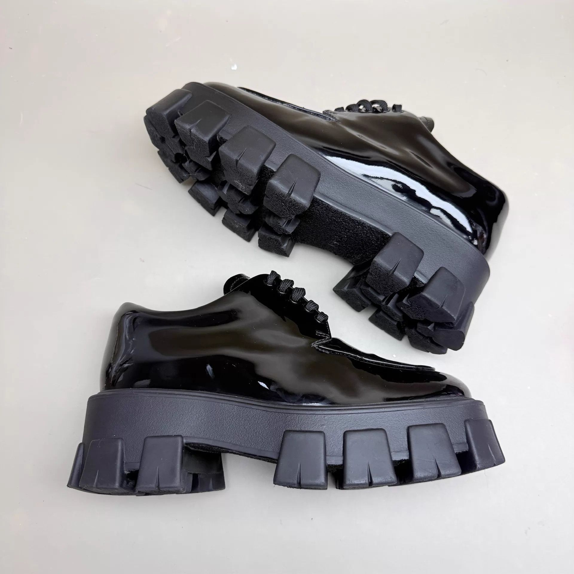 Prada Prada Women's Black Patent Platform Gear Shoe 95 New 36.5 Size US 6 / IT 36 - 4 Thumbnail