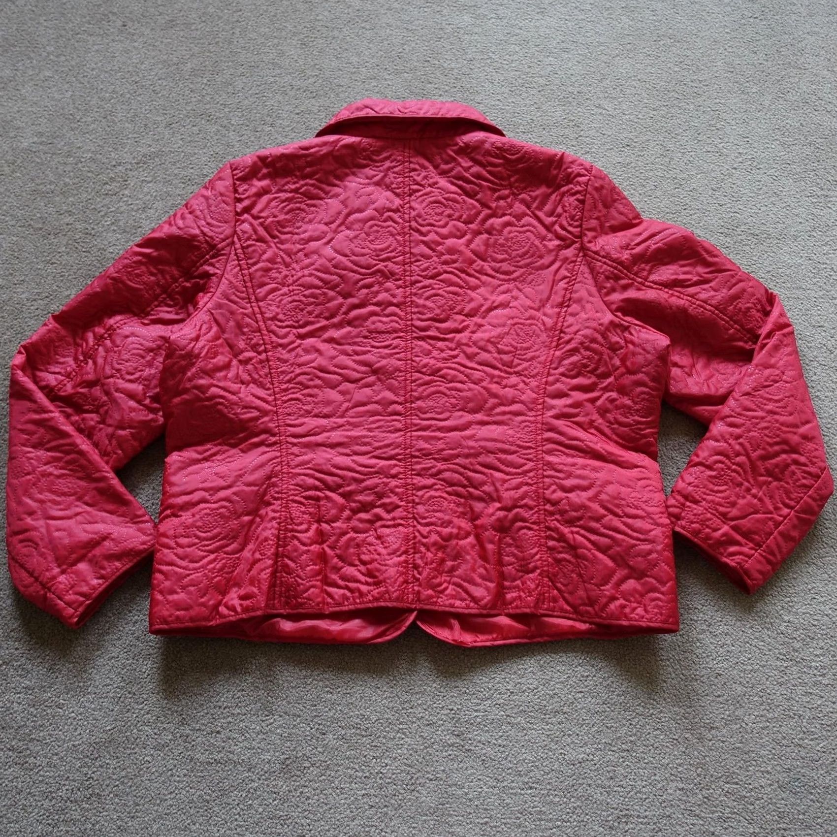 Vintage VINTAGE JG Hook Jacket Womens XL Red Quilted Floral Snap Front Collared Lined Size XL / US 12-14 / IT 48-50 - 7 Thumbnail