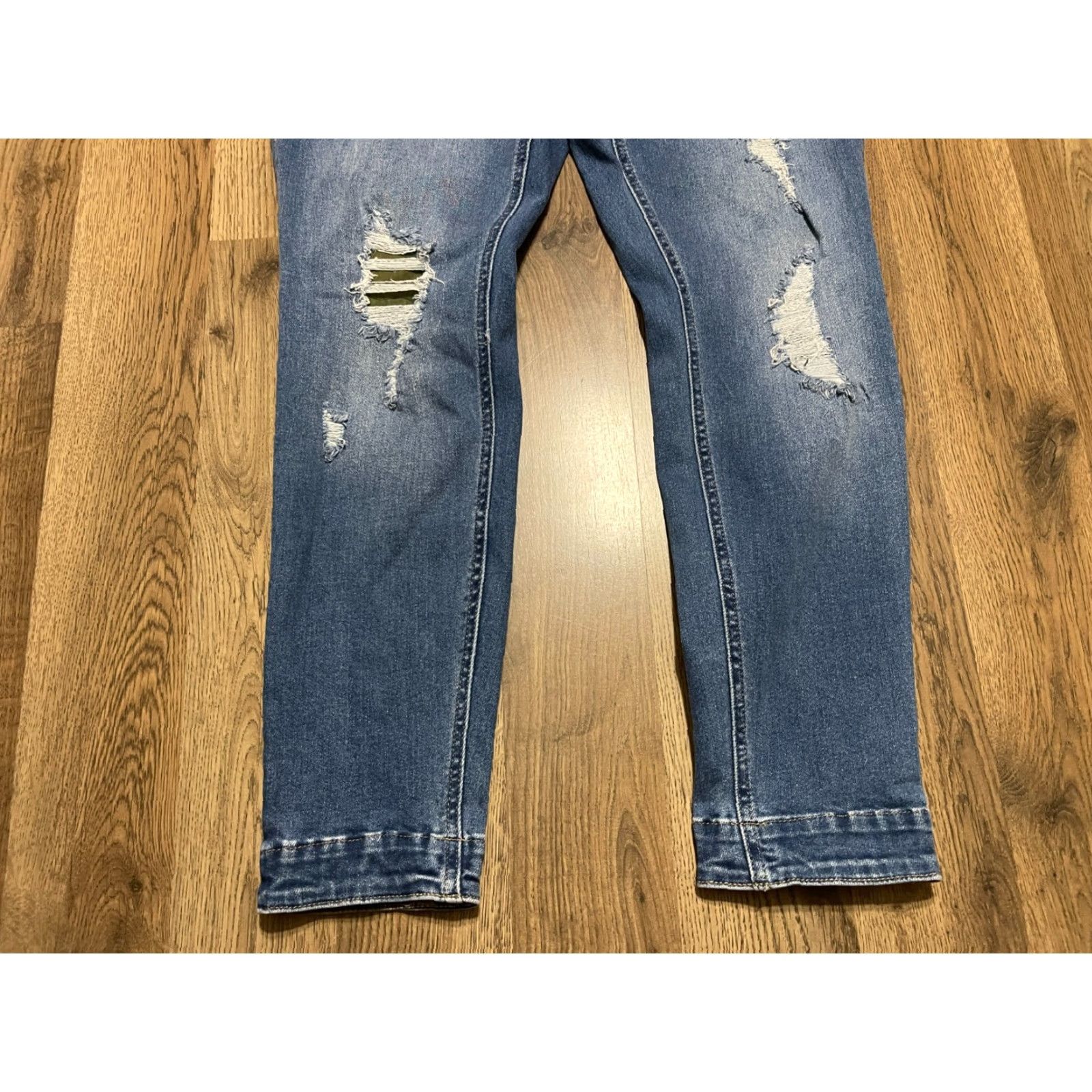 Vintage Glitzy Girlz Jeans Women's Size 14 Blue Denim Distressed Frayed Hem Pocket Size 36" / US 14 / IT 50 - 3 Thumbnail