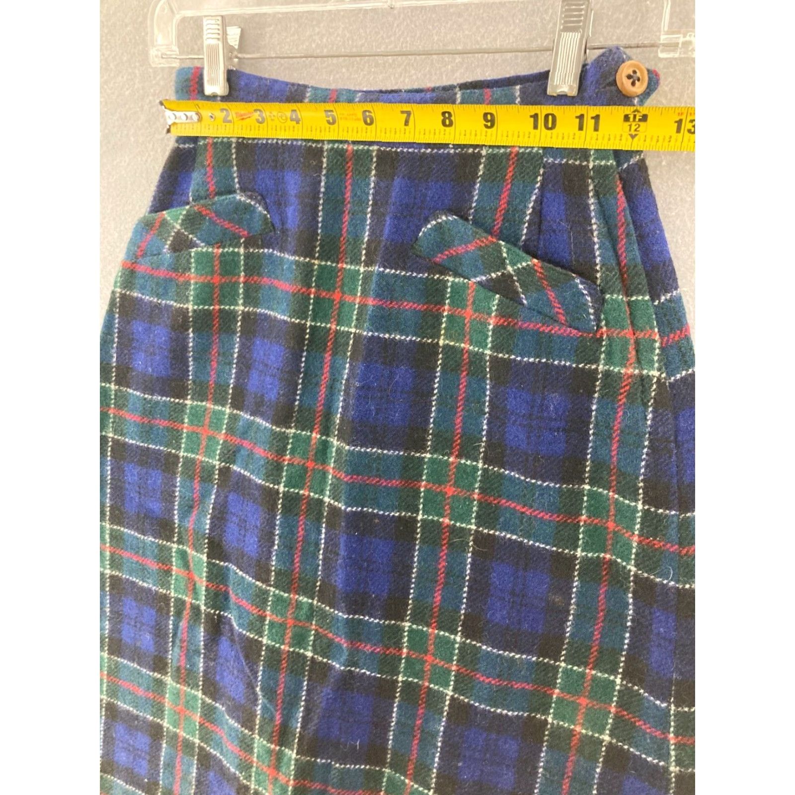 Vintage VINTAGE BerRerTex 70s Tartan Plaid Wool Skirt XS Women Midi A-Line Red 70s Theme, High Rise, Regular Size Skirt Size 26" / US 2 / IT 38 - 2 Thumbnail