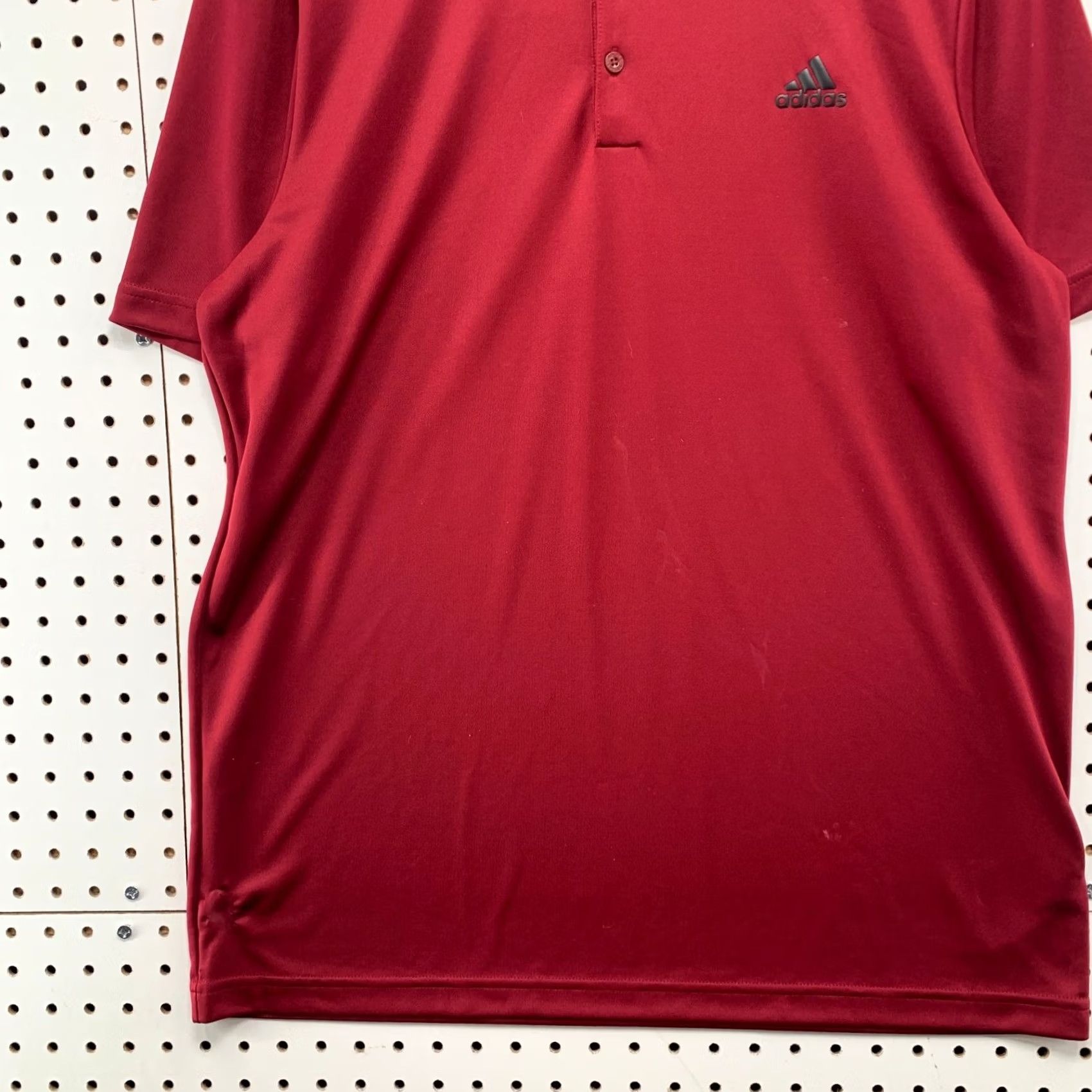 Adidas ADIDAS Polo Shirt Mens Large Red Primegreen Short Sleeve Button Up Polo Mens Red Primegreen Shirt Size US L / EU 52-54 / 3 - 3 Thumbnail