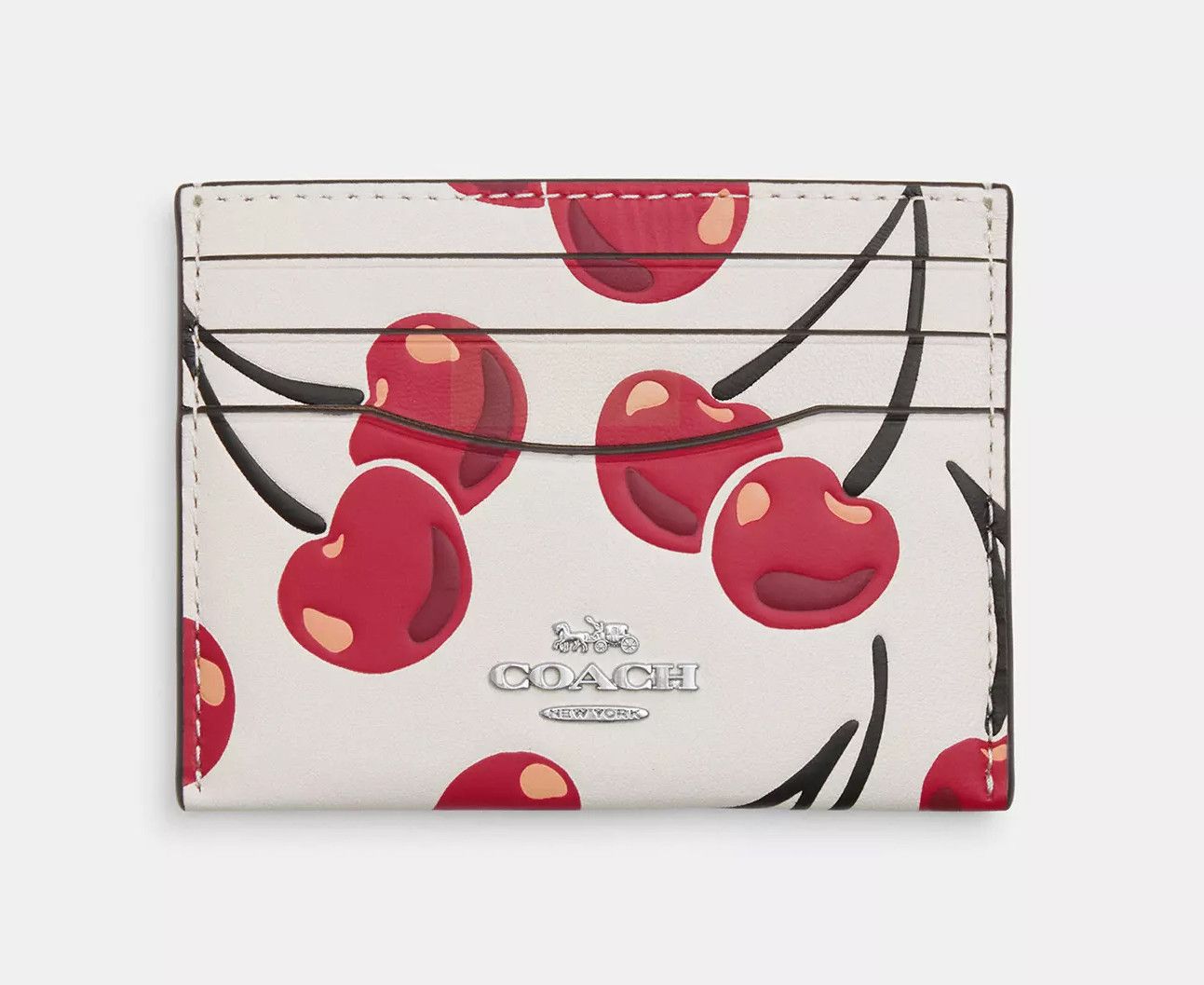 Coach NWT Coach Slim Id Card Case With Cherry Print CAA87 Size ONE SIZE - 3 Thumbnail