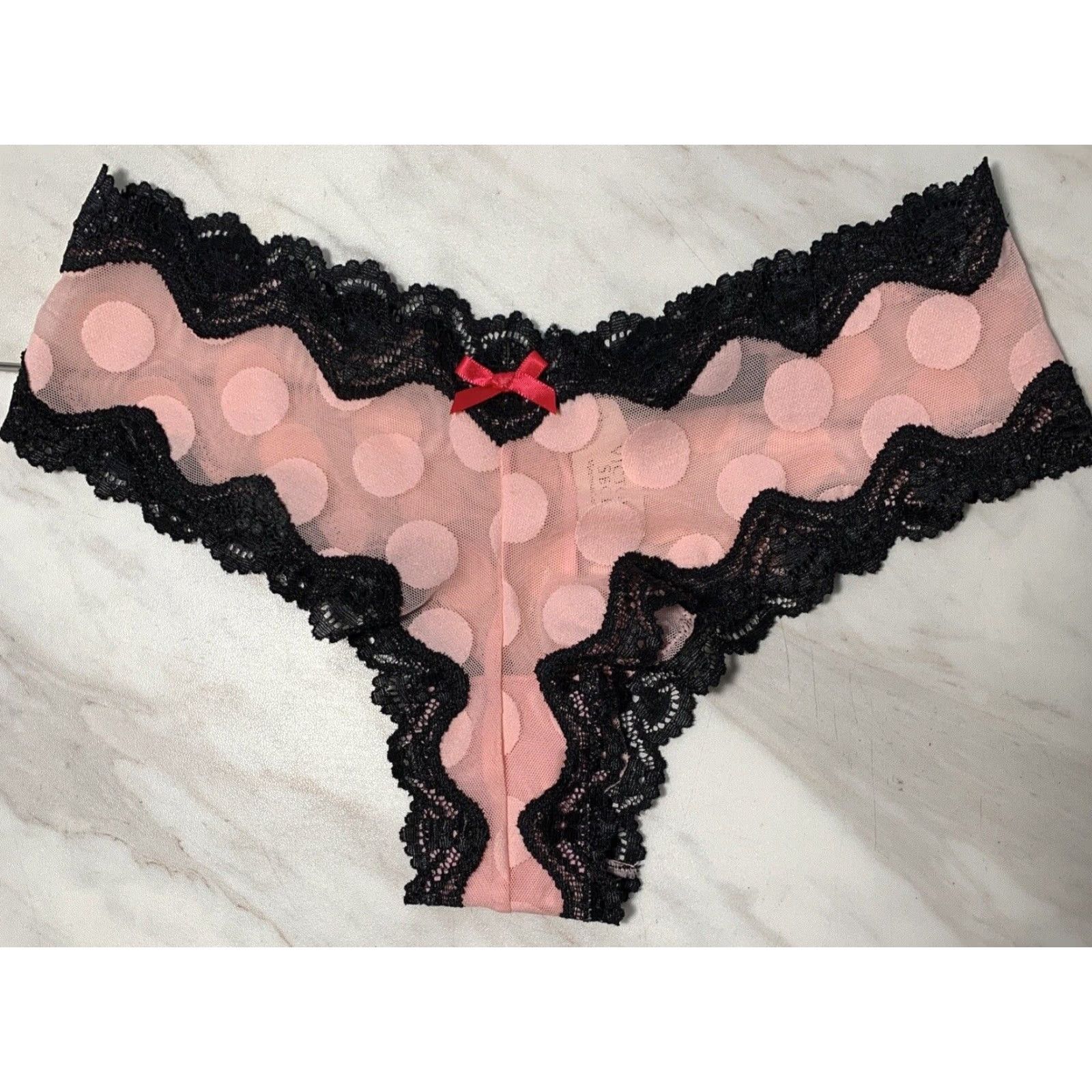 Vintage Victoria Secret Maidenform Hipster Cheeky Panties S Pink Black Women’s S Stretch Size 28" / US 6 / IT 42 - 3 Thumbnail
